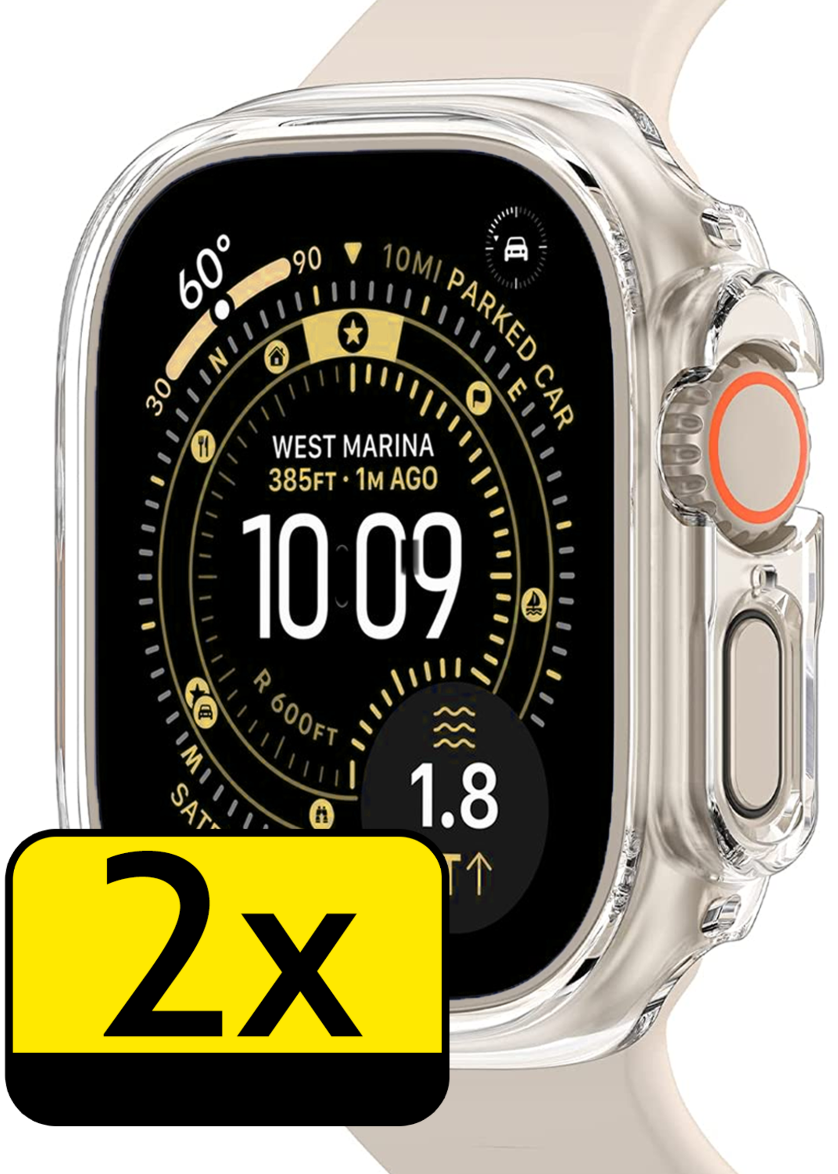 LUQ LUQ Apple Watch Ultra 3 Hoesje Siliconen Transparant - 49 mm - 2 PACK