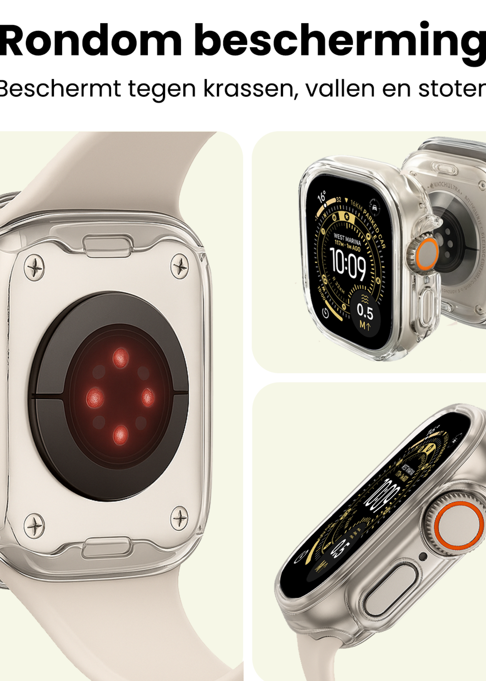 LUQ LUQ Apple Watch Ultra 3 Hoesje Siliconen Transparant - 49 mm - 2 PACK