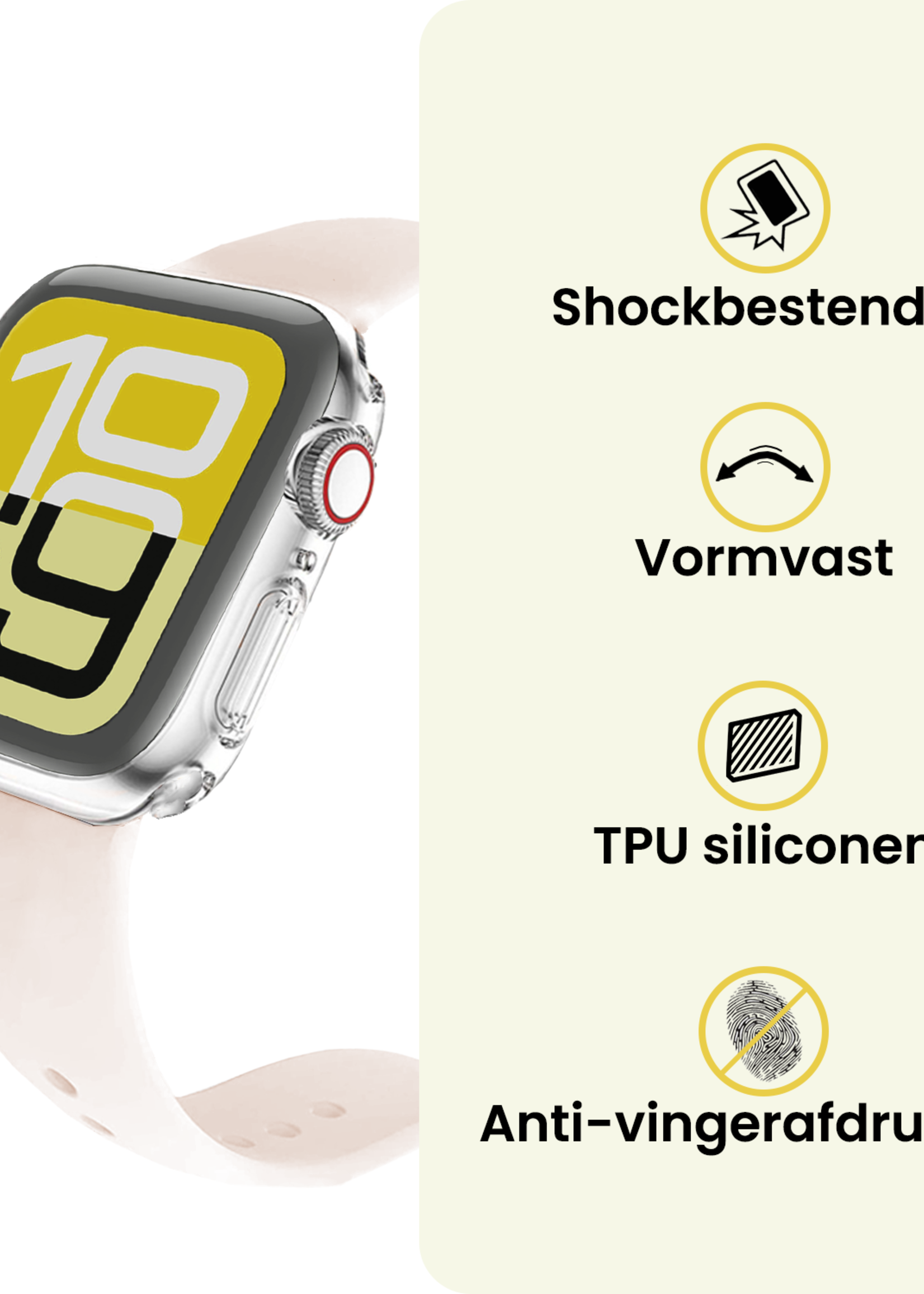 LUQ LUQ Apple Watch SE 3 Hoesje Siliconen Transparant - 40 mm - 2 PACK