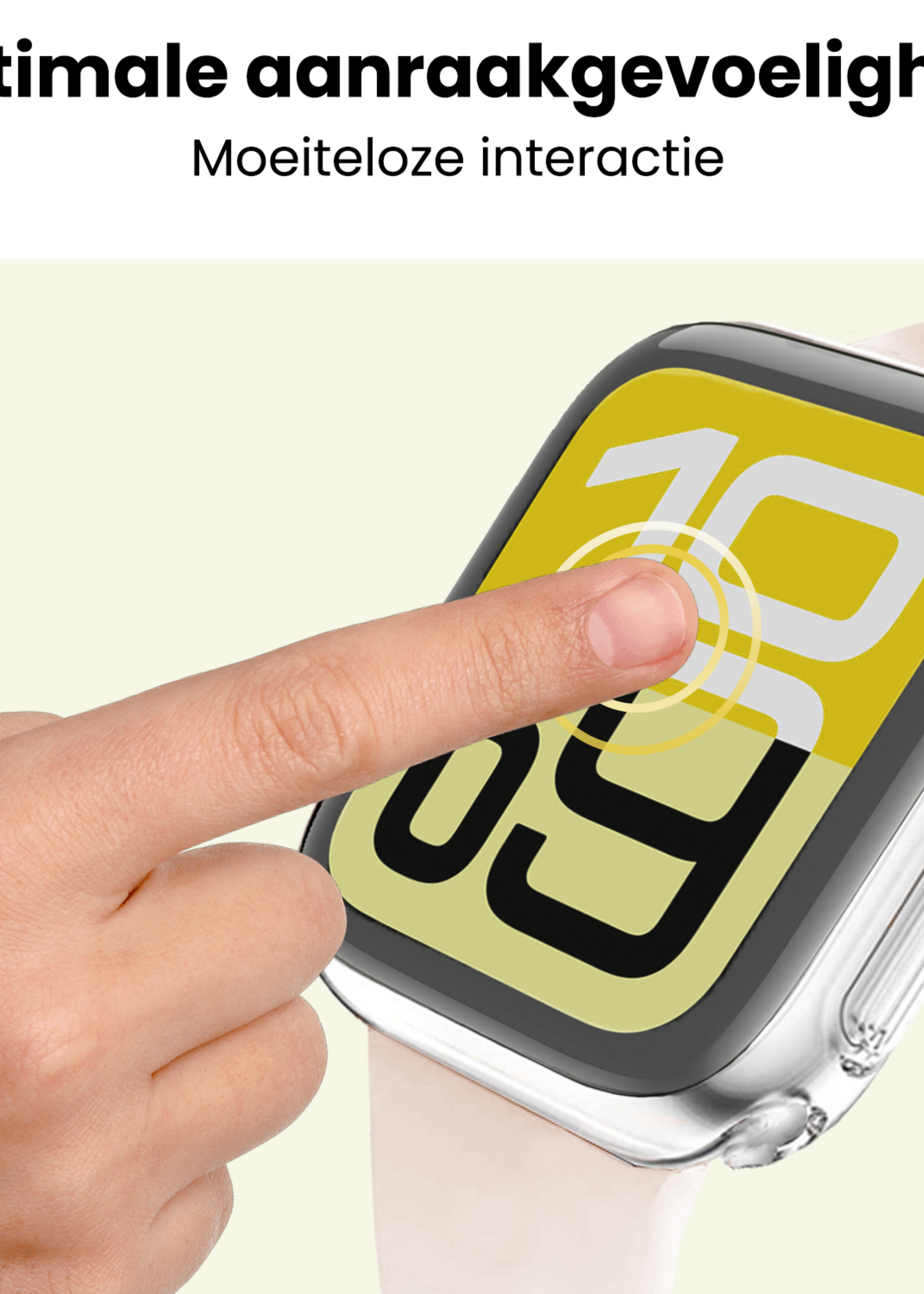 LUQ LUQ Apple Watch SE 3 Hoesje Siliconen Transparant - 44 mm