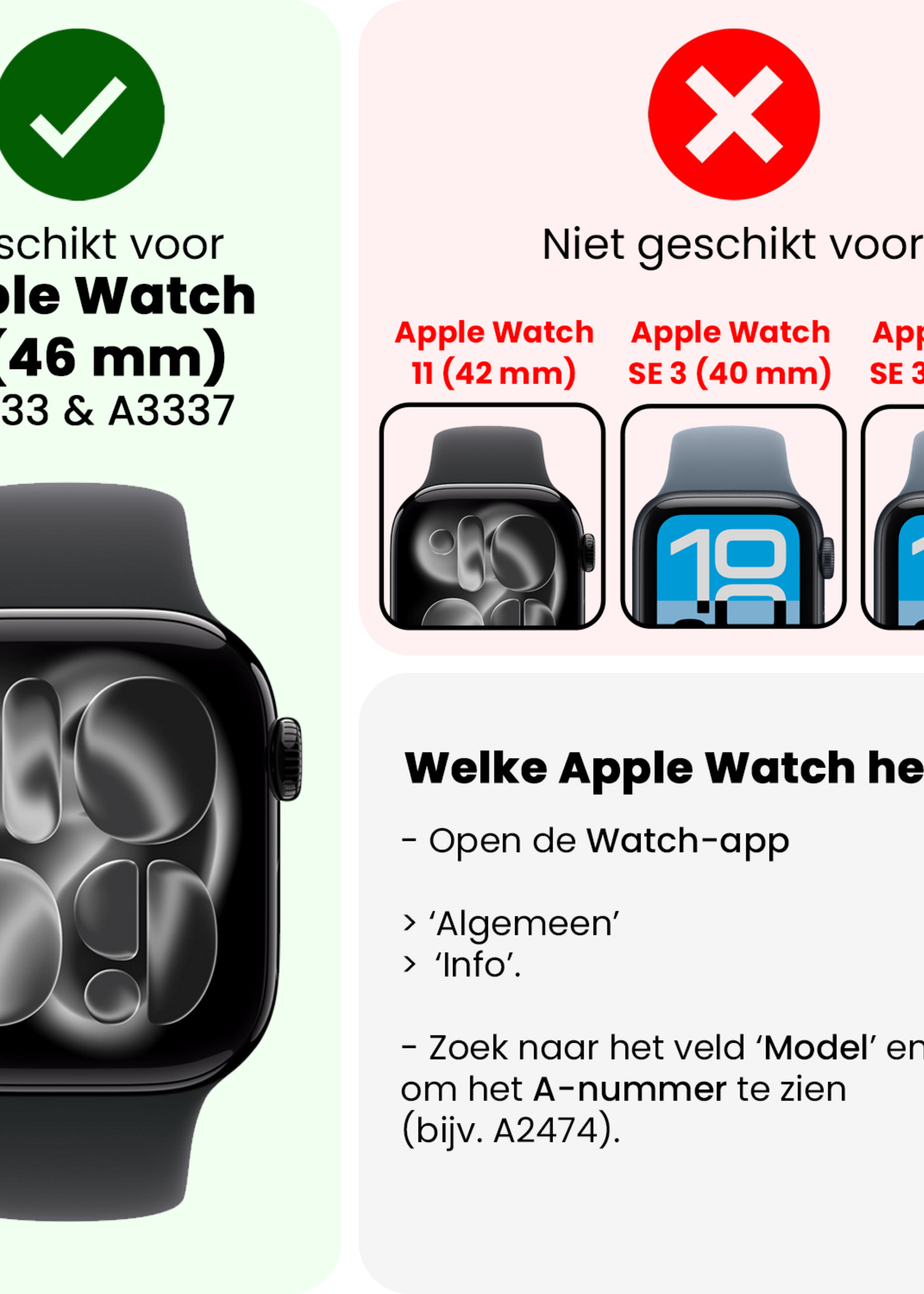 LUQ LUQ Apple Watch Series 11 Hoesje Siliconen Transparant - 46 mm - 2 PACK