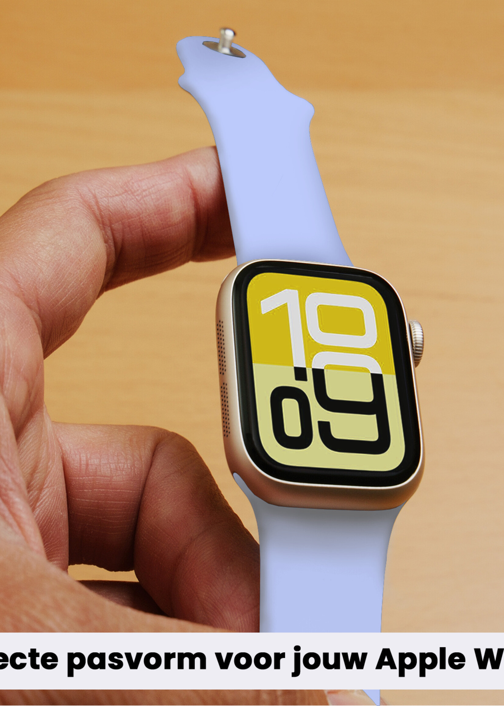 LUQ LUQ Apple Watch Bandje Siliconen Verstelbaar (38/40/41 mm) - Baby Blauw