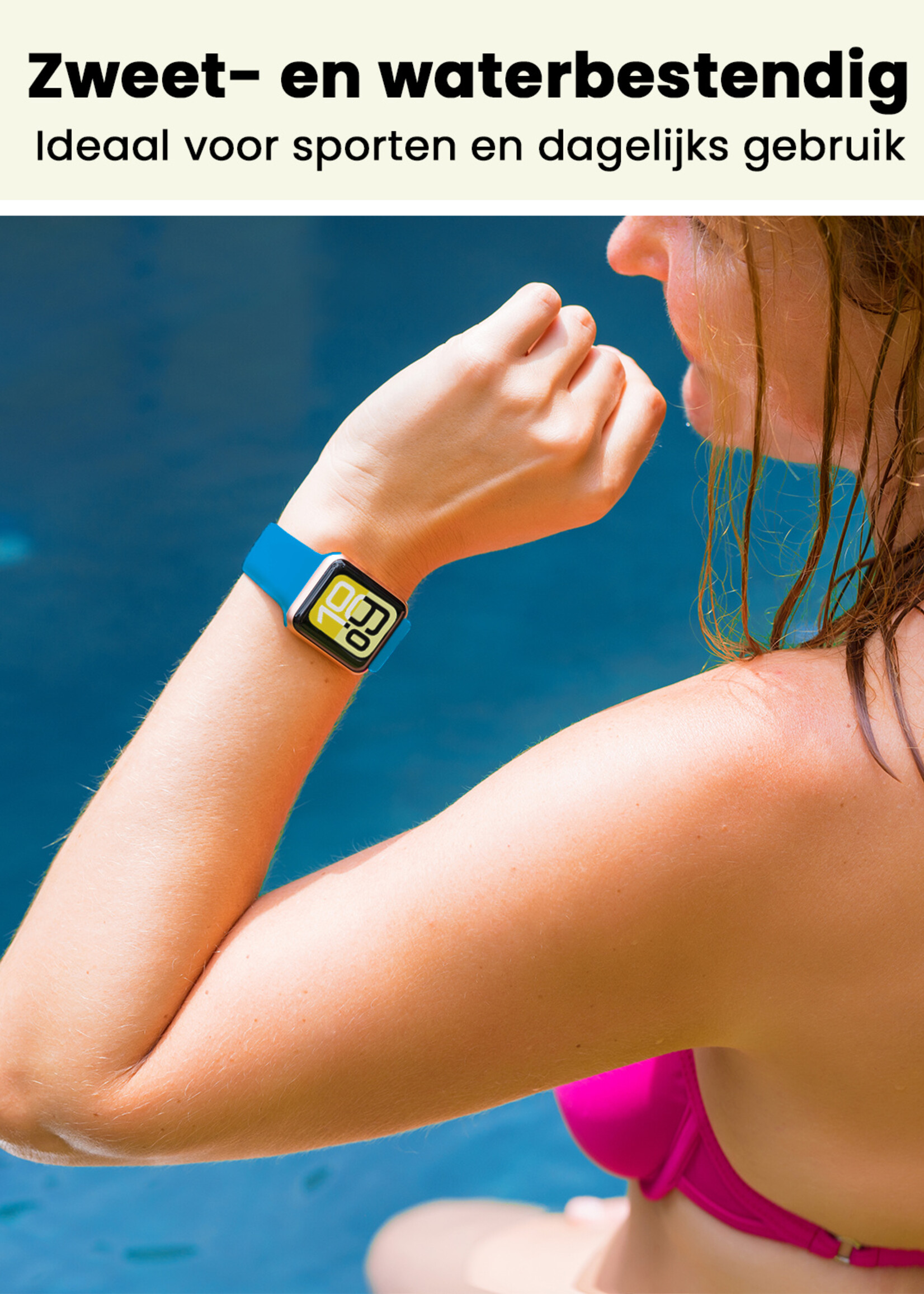 LUQ LUQ Apple Watch Bandje Siliconen Verstelbaar (38/40/41 mm) - Blauw