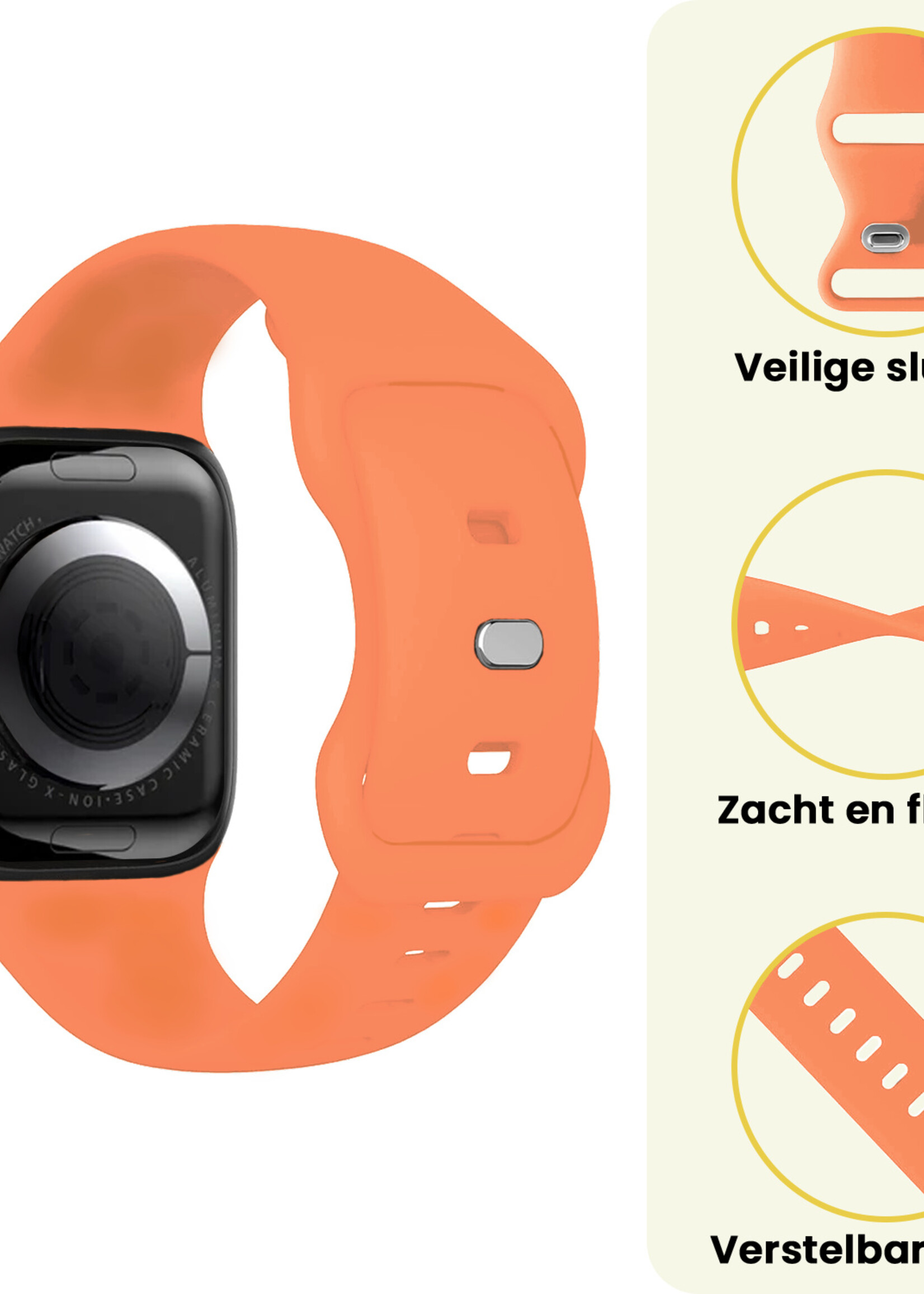 LUQ LUQ Apple Watch Bandje Siliconen Verstelbaar (38/40/41 mm) - Calendula