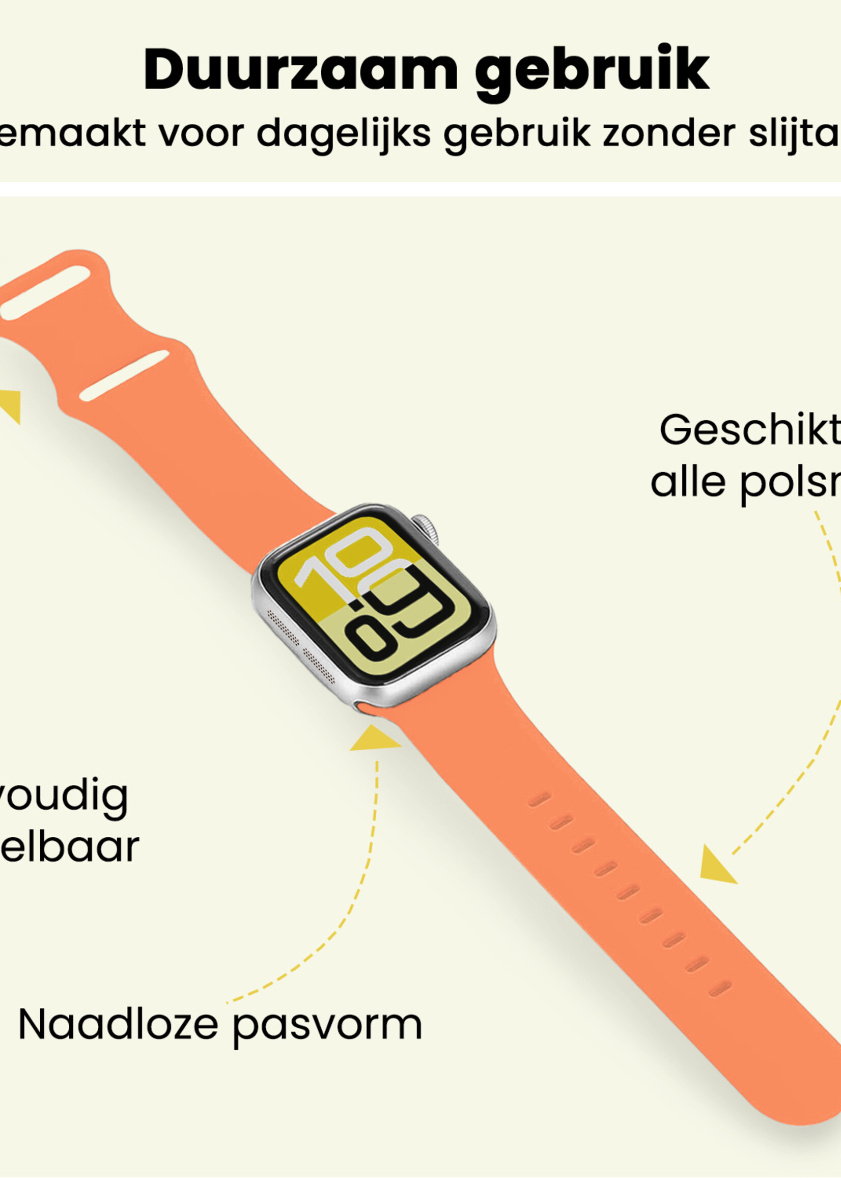LUQ LUQ Apple Watch Bandje Siliconen Verstelbaar (38/40/41 mm) - Calendula