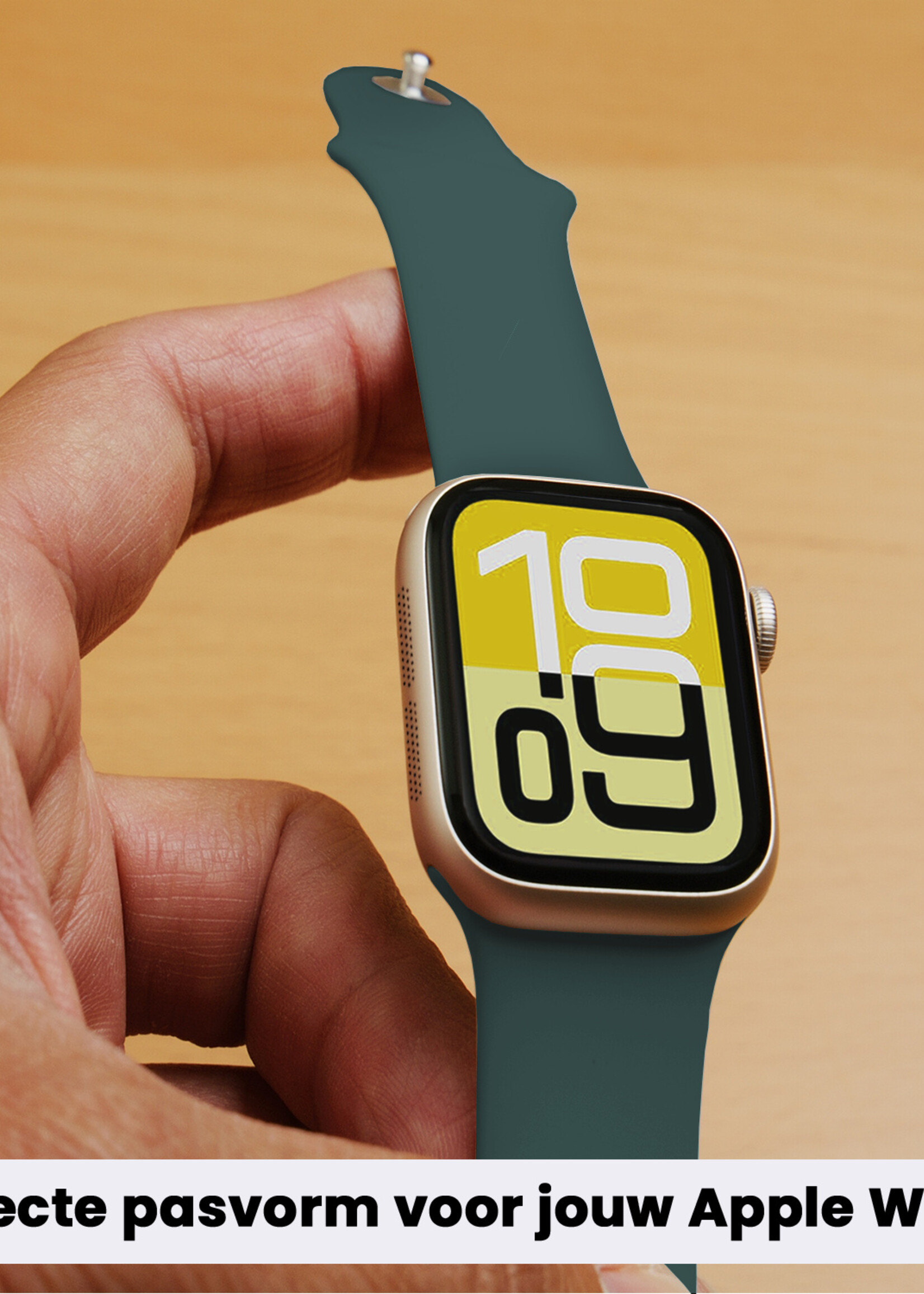 LUQ LUQ Apple Watch Bandje Siliconen Verstelbaar (38/40/41 mm) - Donkergroen