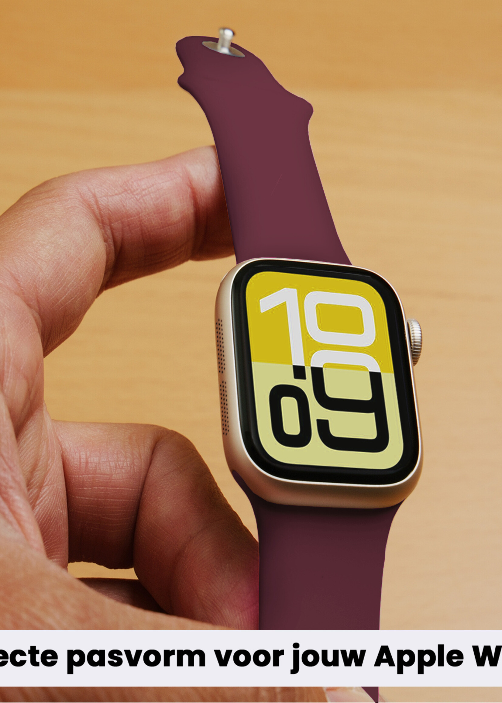 LUQ LUQ Apple Watch Bandje Siliconen Verstelbaar (38/40/41 mm) - Donker Rood