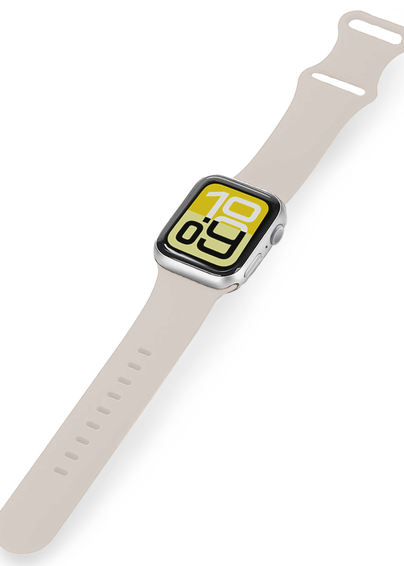 LUQ LUQ Apple Watch Bandje Siliconen Verstelbaar (38/40/41 mm) - Ivoor