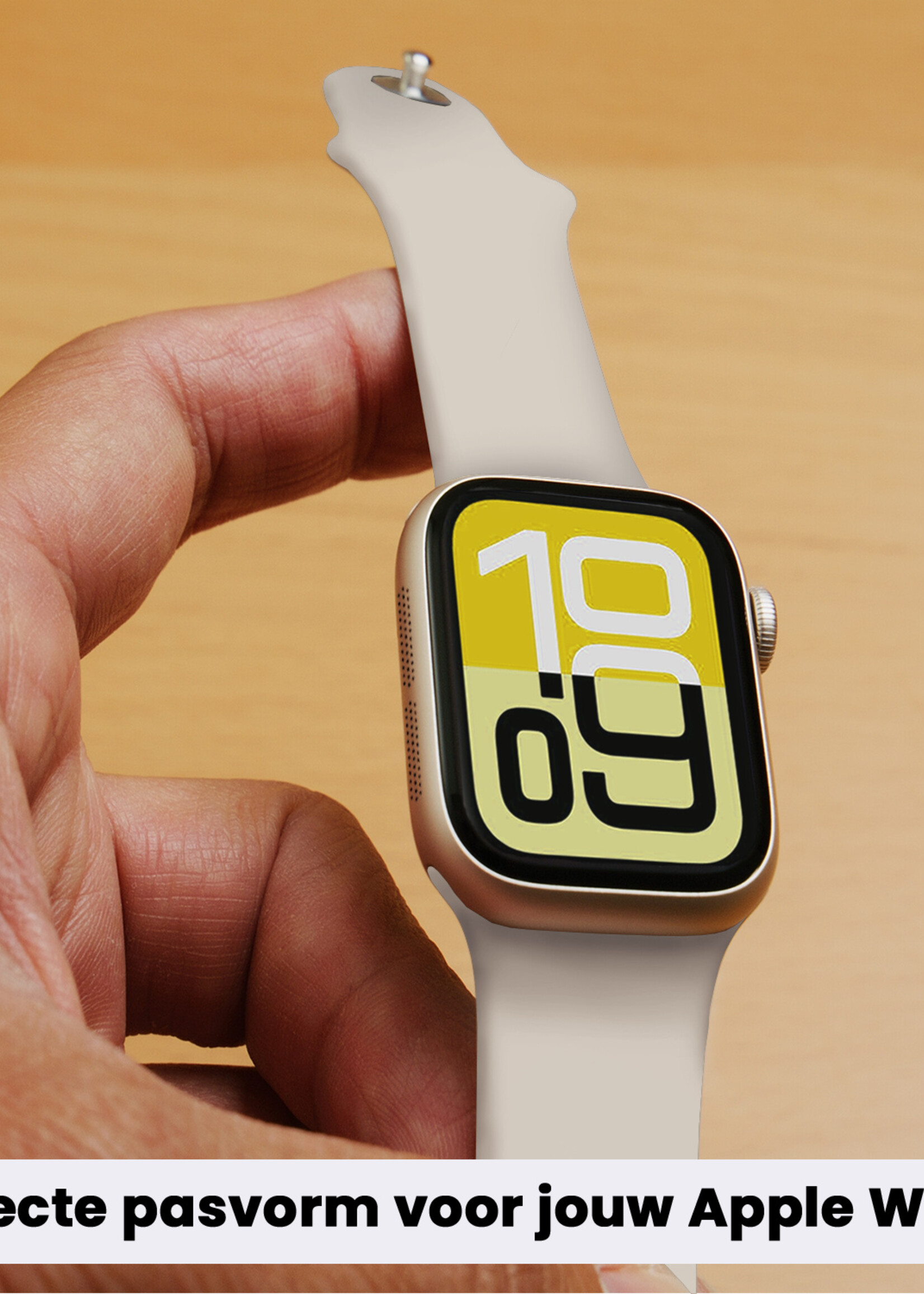 LUQ LUQ Apple Watch Bandje Siliconen Verstelbaar (38/40/41 mm) - Ivoor