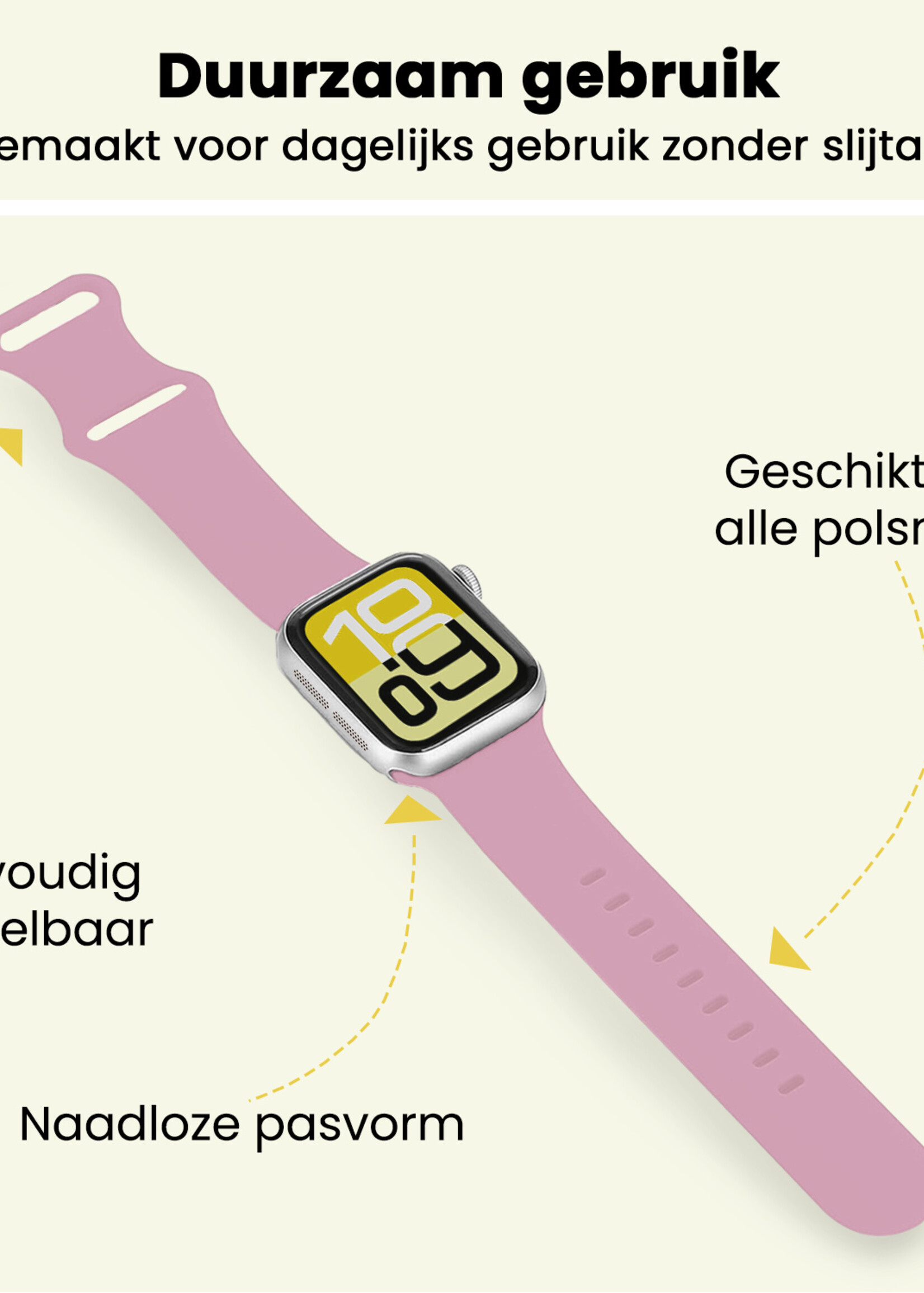 LUQ LUQ Apple Watch Bandje Siliconen Verstelbaar (38/40/41 mm) - Lila