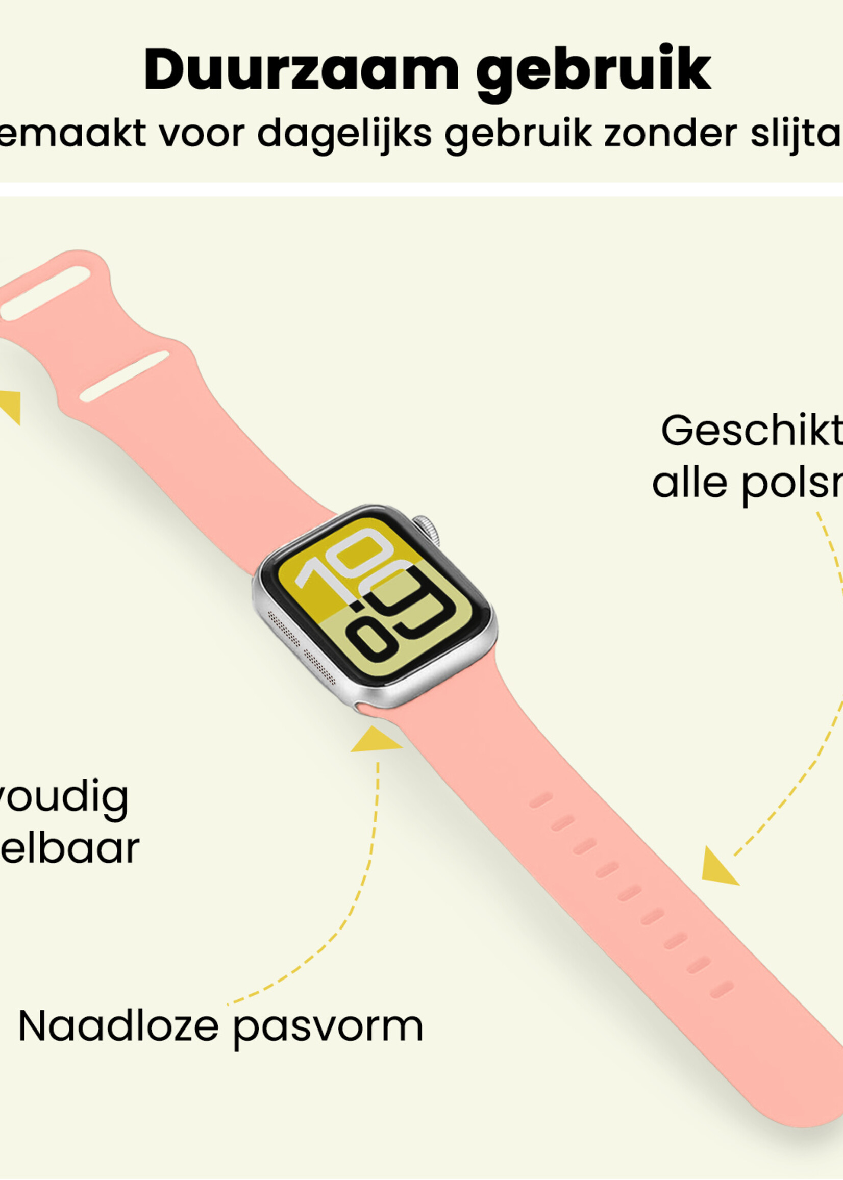 LUQ LUQ Apple Watch Bandje Siliconen Verstelbaar (38/40/41 mm) - Mint