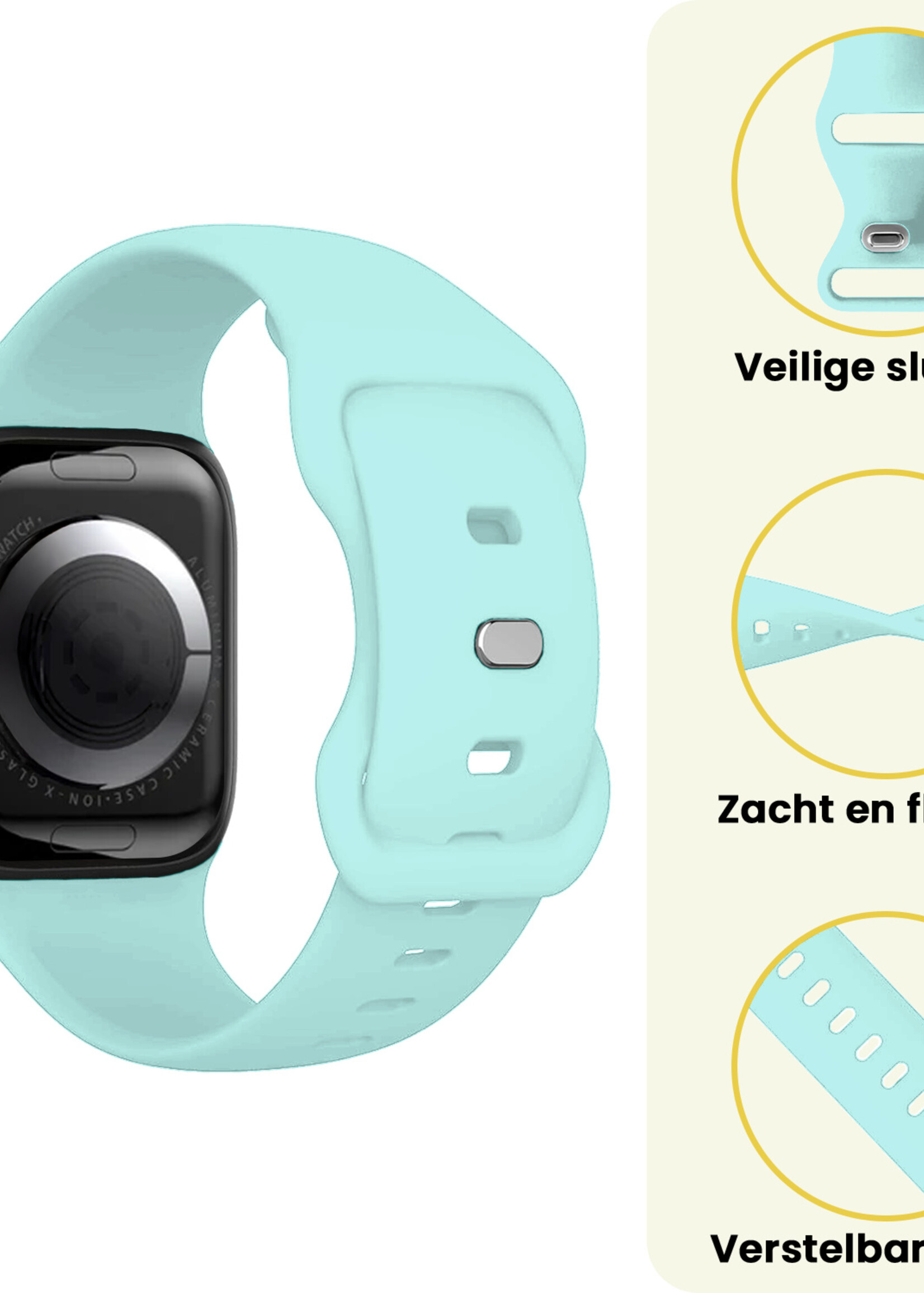 LUQ LUQ Apple Watch Bandje Siliconen Verstelbaar (38/40/41 mm) - Oud Roze