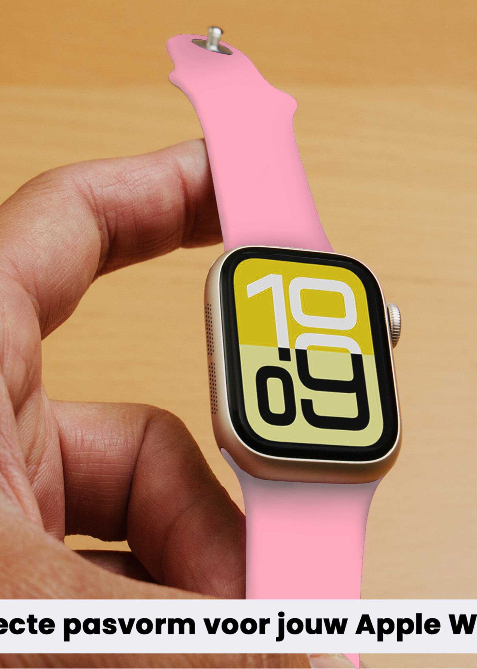 LUQ LUQ Apple Watch Bandje Siliconen Verstelbaar (38/40/41 mm) - Roze