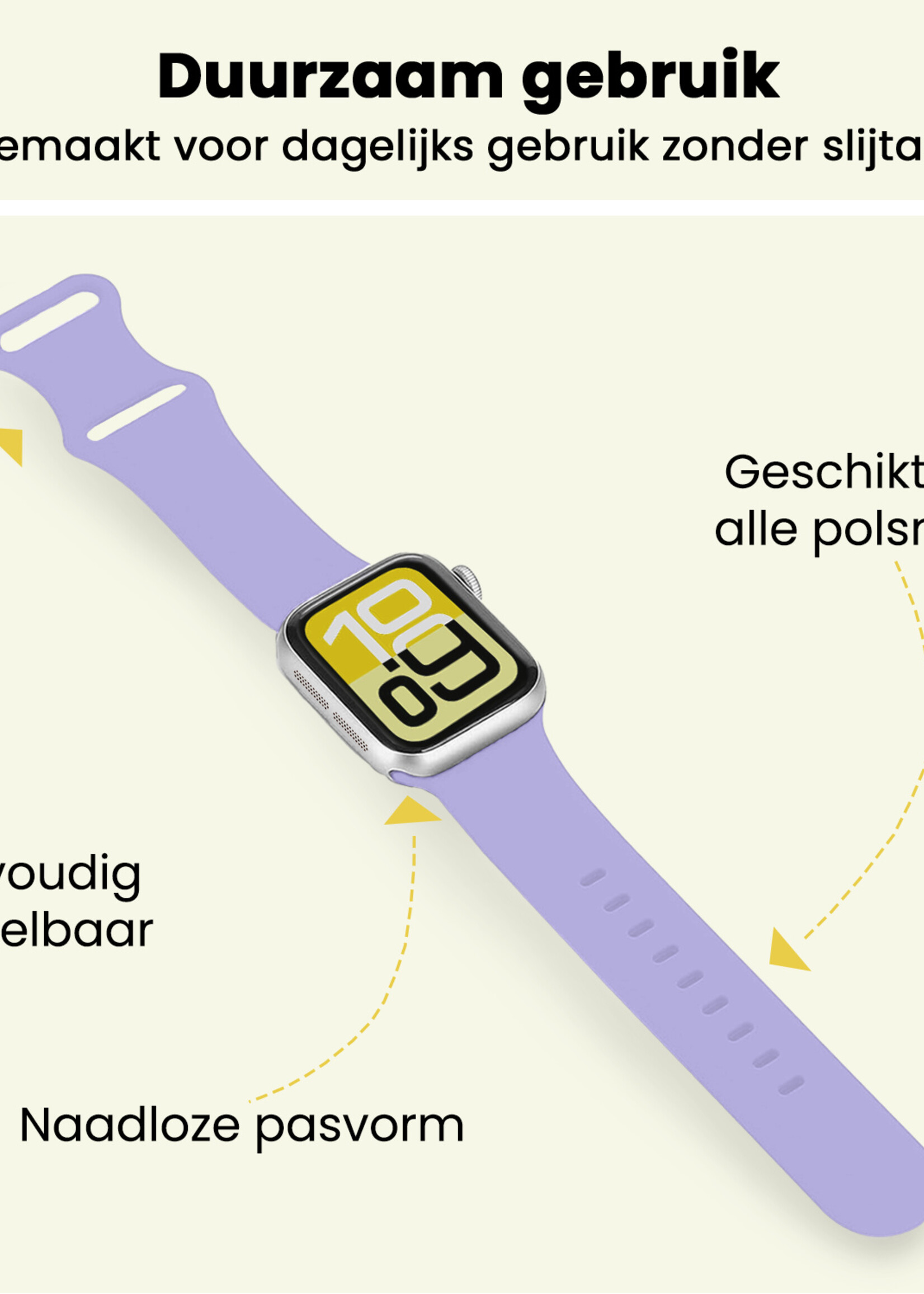 LUQ LUQ Apple Watch Bandje Siliconen Verstelbaar (38/40/41 mm) - Violet