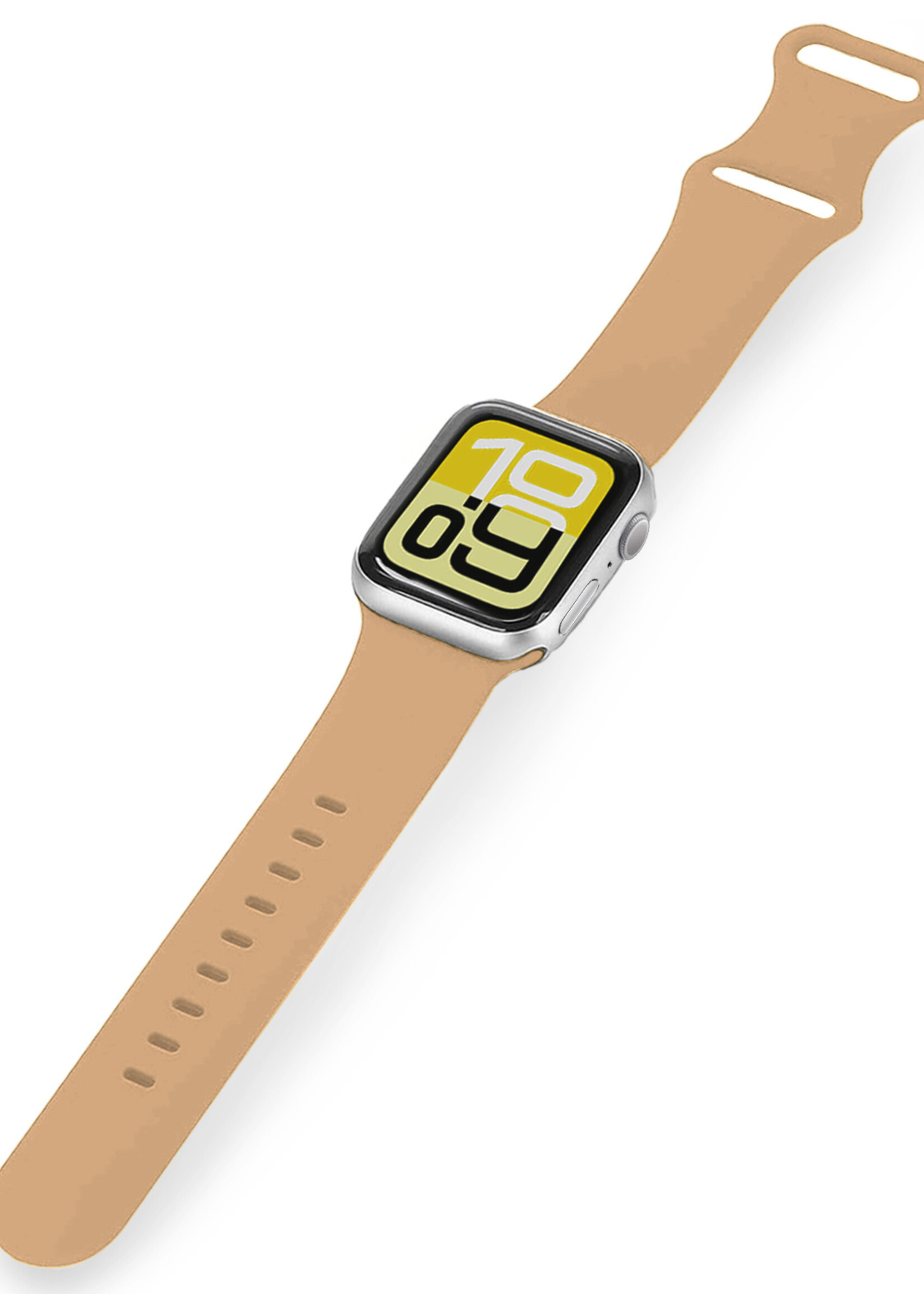 LUQ LUQ Apple Watch Bandje Siliconen Verstelbaar (38/40/41 mm) - Walnoot