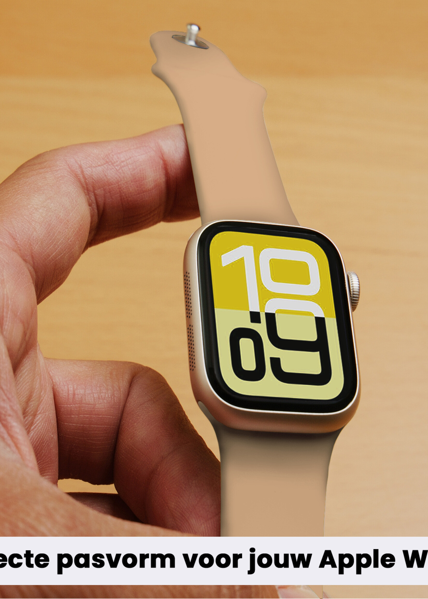 LUQ LUQ Apple Watch Bandje Siliconen Verstelbaar (38/40/41 mm) - Walnoot