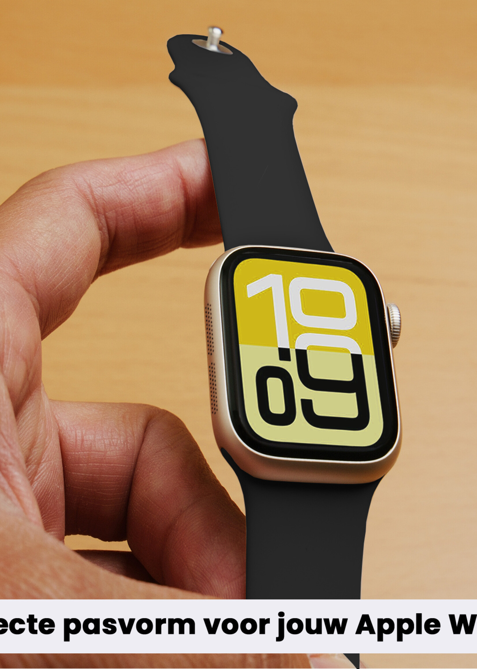 LUQ LUQ Apple Watch Bandje Siliconen Verstelbaar (38/40/41 mm) - Zwart