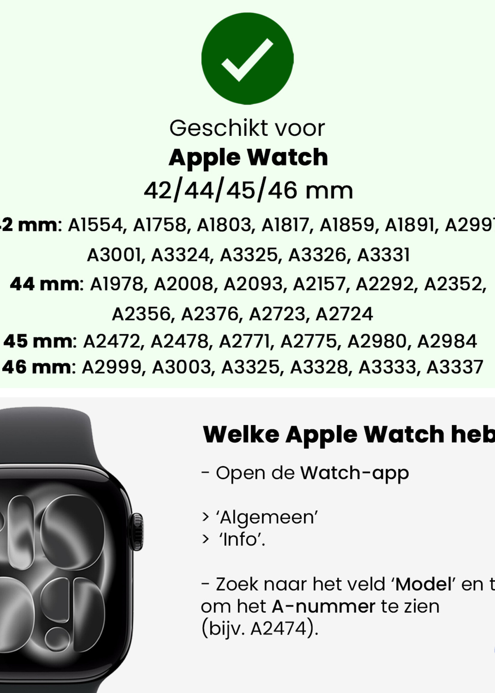 LUQ LUQ Apple Watch Bandje Siliconen Verstelbaar (42/44/45/46 mm) - Baby Blauw