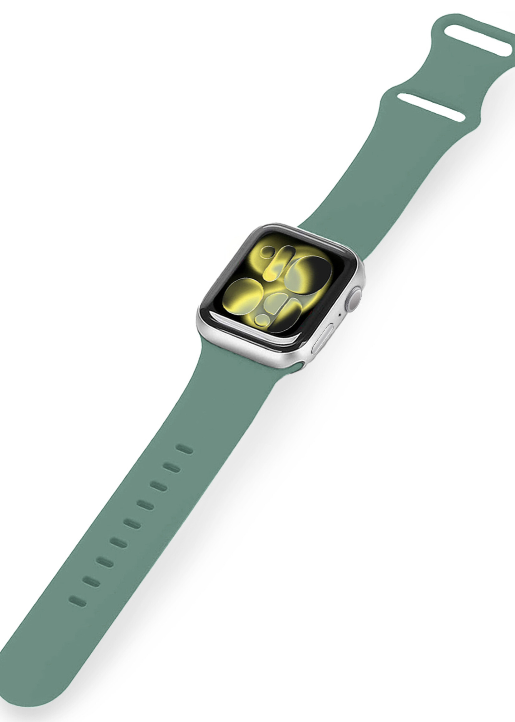 LUQ LUQ Apple Watch Bandje Siliconen Verstelbaar (42/44/45/46 mm) - Cactus