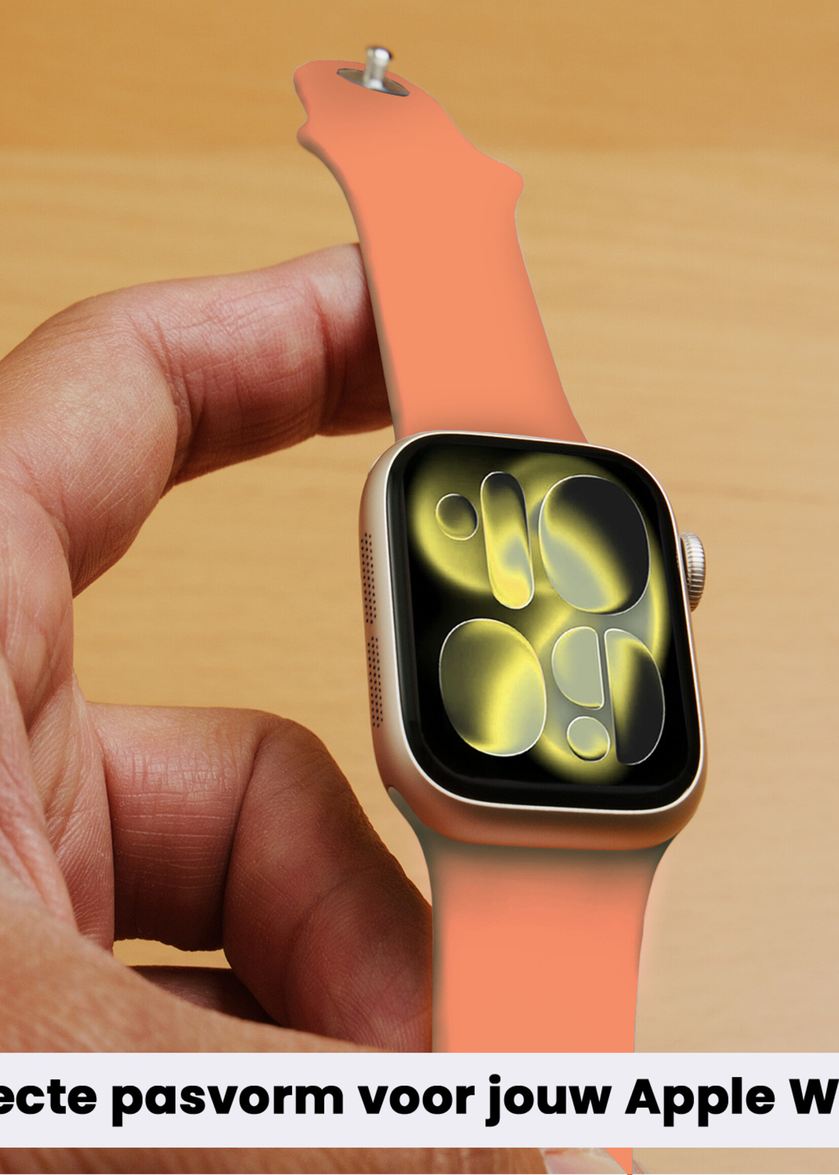 LUQ LUQ Apple Watch Bandje Siliconen Verstelbaar (42/44/45/46 mm) - Calendula