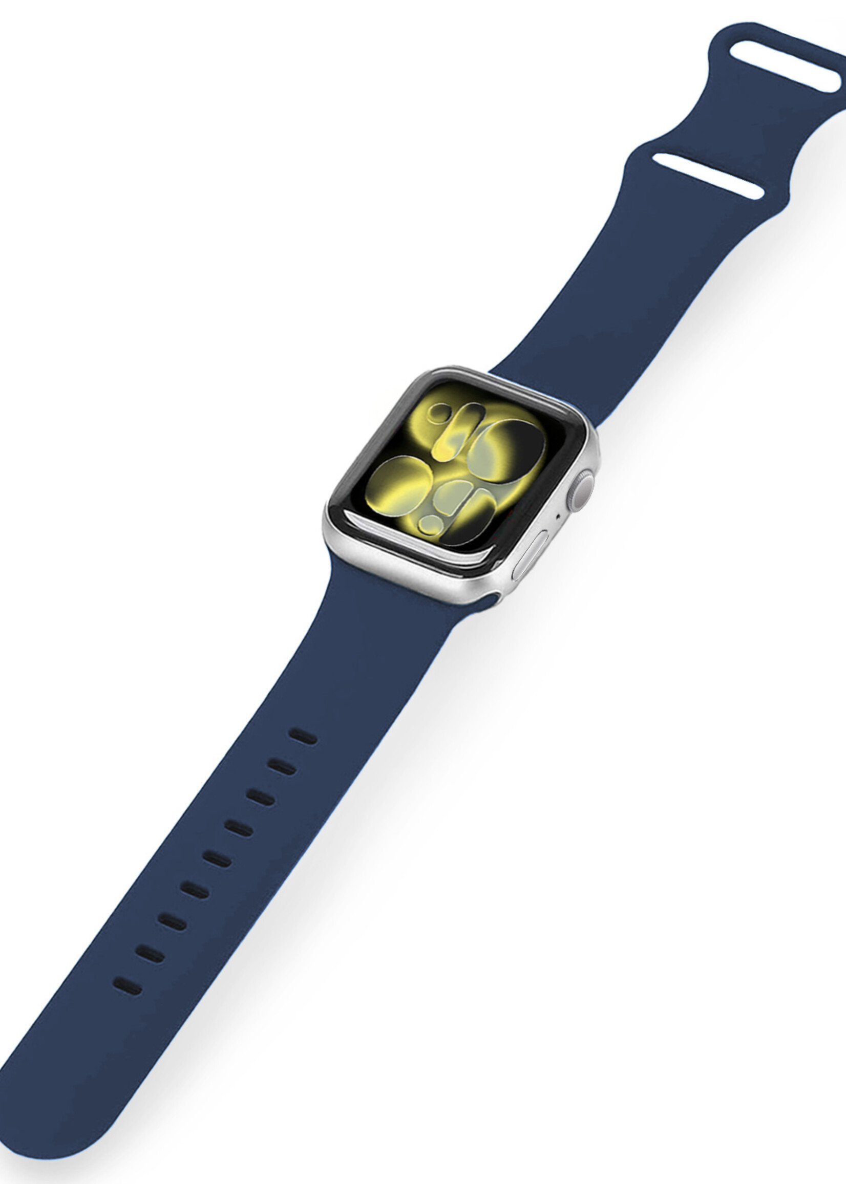 LUQ LUQ Apple Watch Bandje Siliconen Verstelbaar (42/44/45/46 mm) - Donkerblauw
