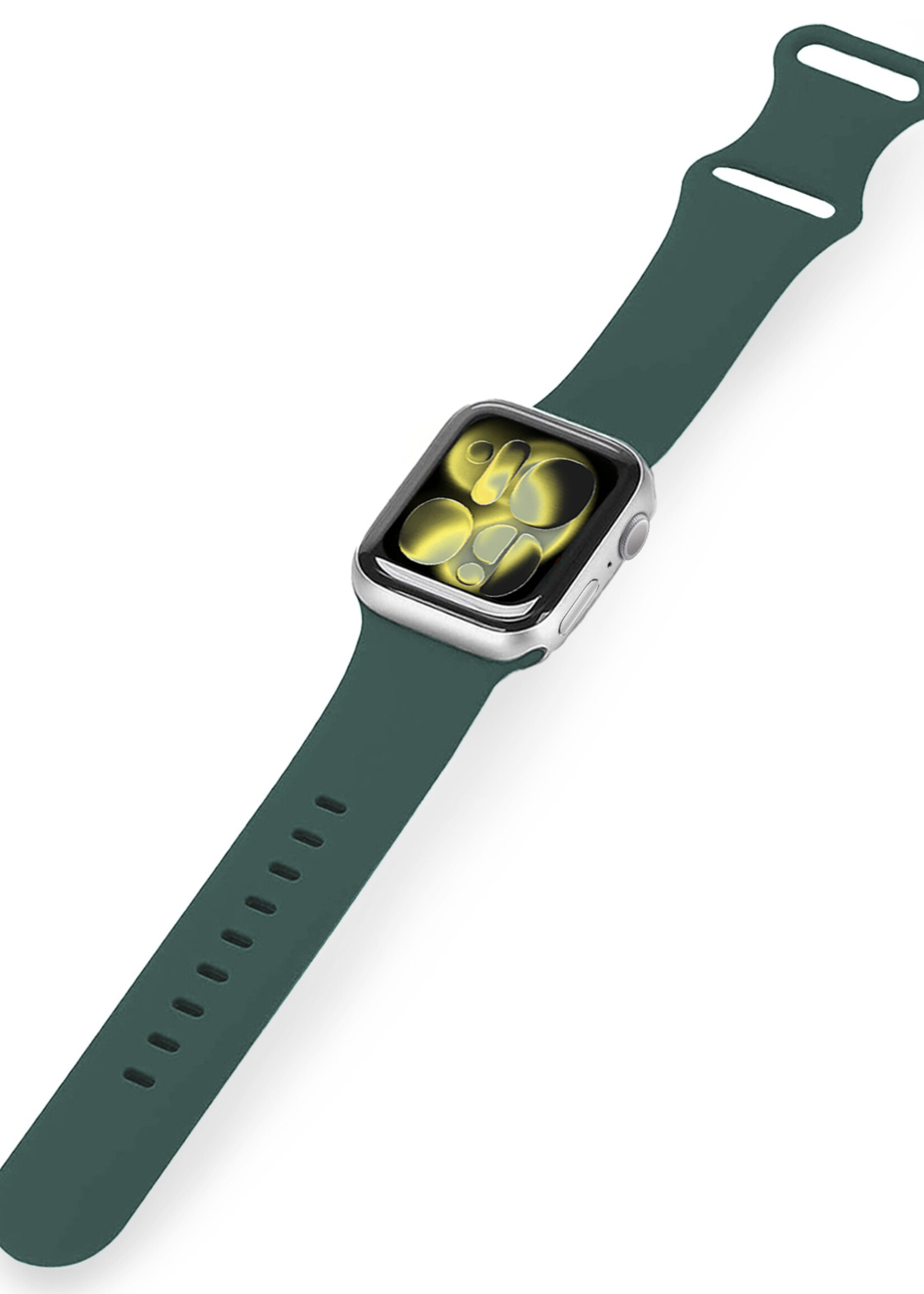LUQ LUQ Apple Watch Bandje Siliconen Verstelbaar (42/44/45/46 mm) - Donkergroen