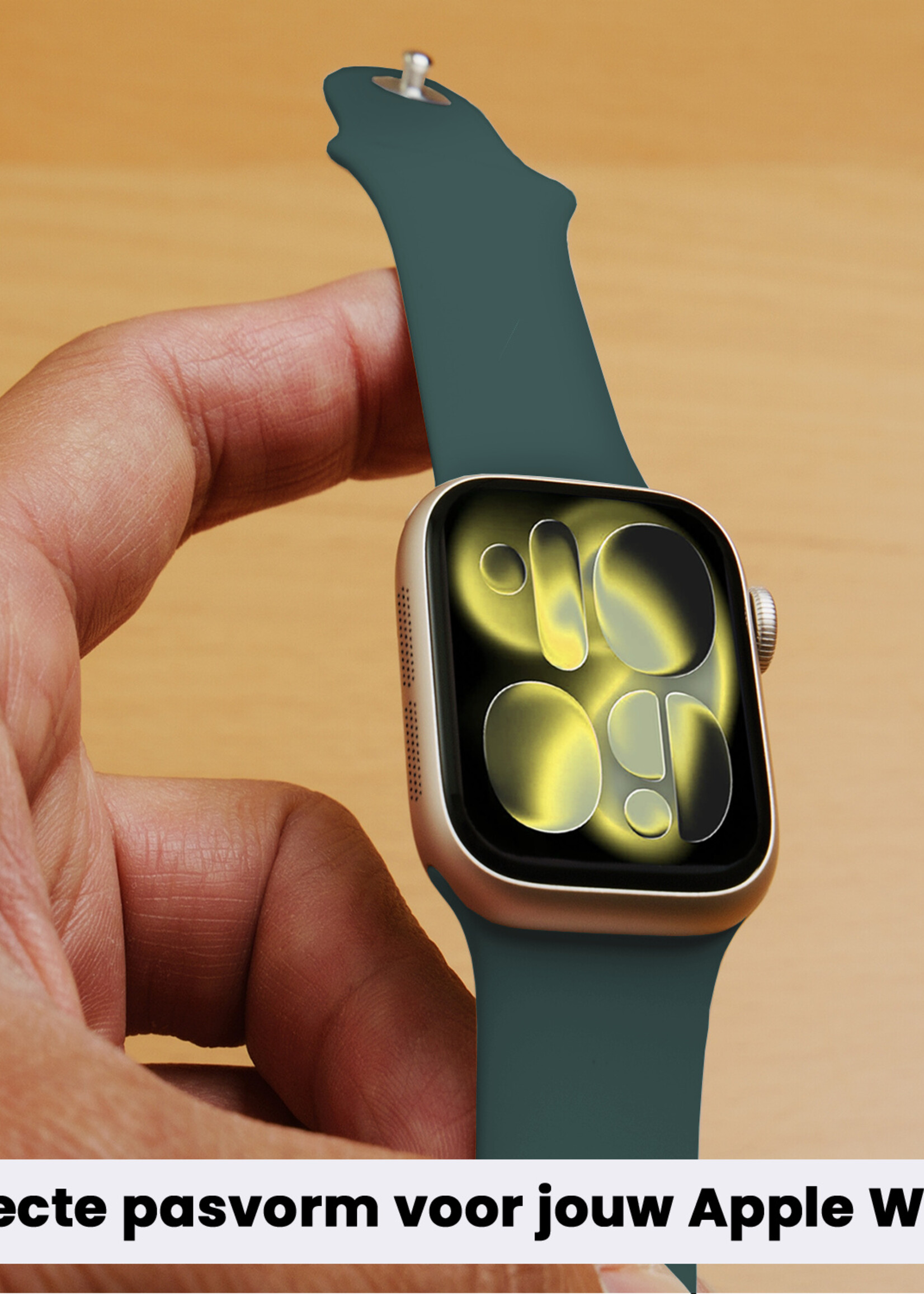 LUQ LUQ Apple Watch Bandje Siliconen Verstelbaar (42/44/45/46 mm) - Donkergroen