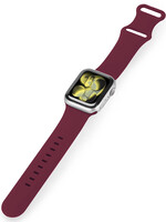 LUQ LUQ Apple Watch Bandje Siliconen Verstelbaar (42/44/45/46 mm) - Donker Rood