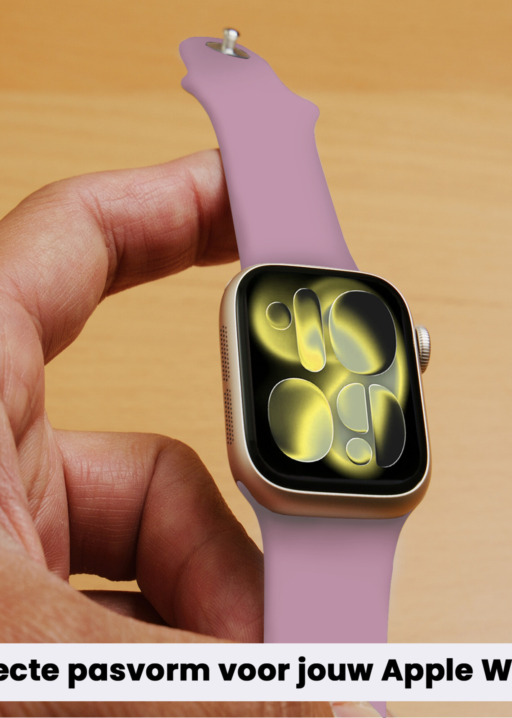 LUQ LUQ Apple Watch Bandje Siliconen Verstelbaar (42/44/45/46 mm) - Lila