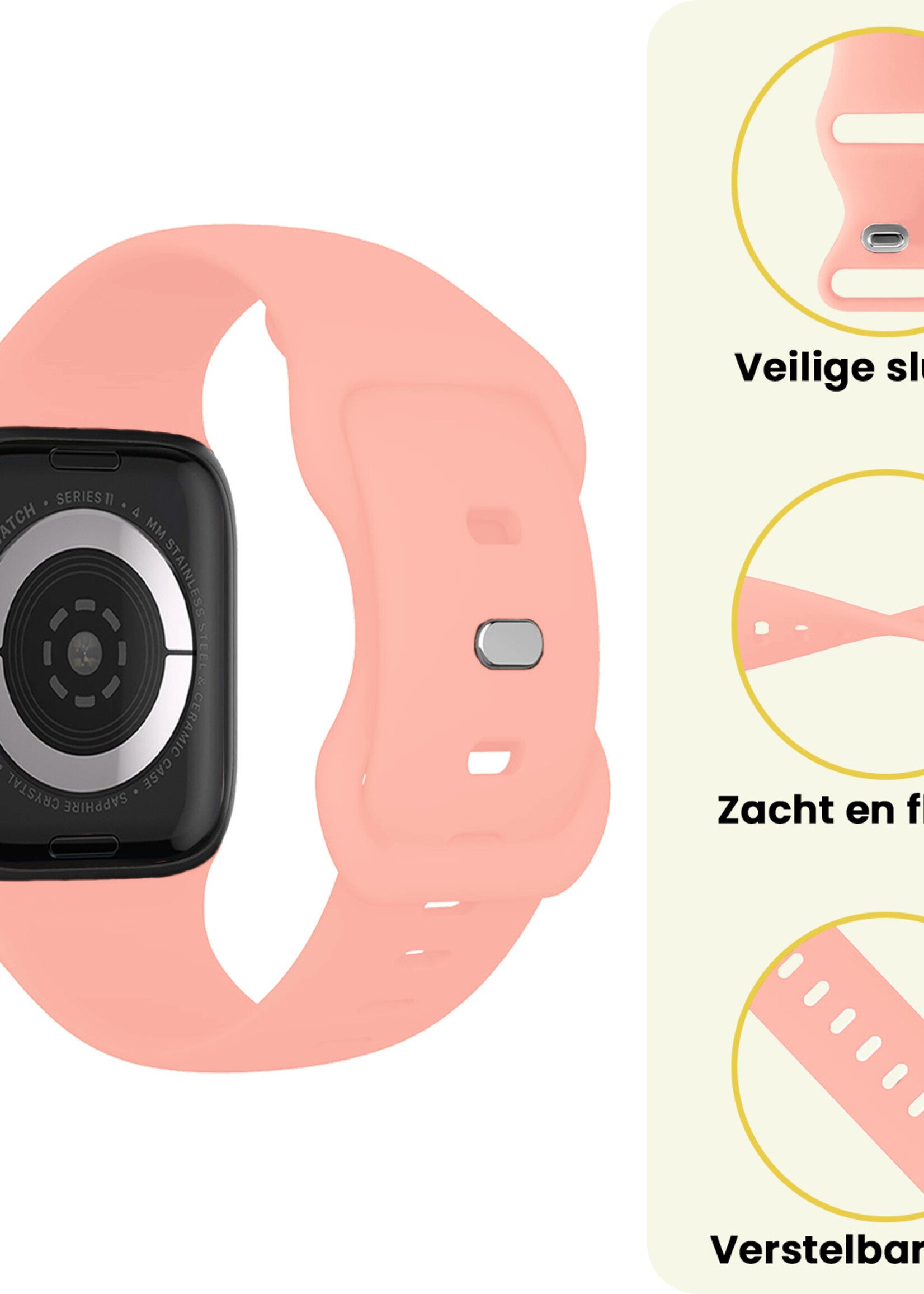 LUQ LUQ Apple Watch Bandje Siliconen Verstelbaar (42/44/45/46 mm) - Mint