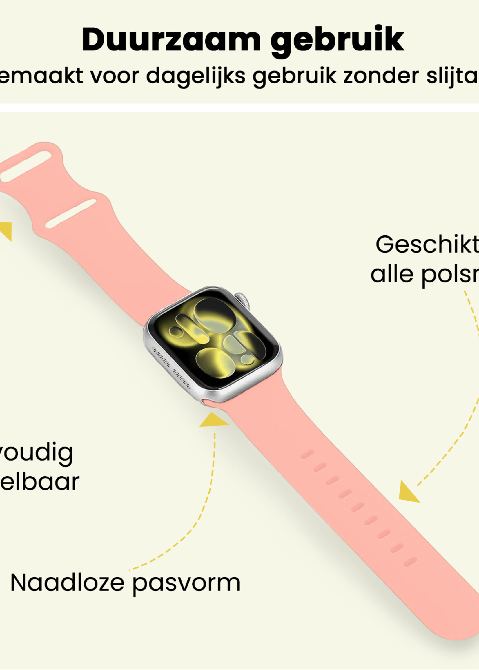 LUQ LUQ Apple Watch Bandje Siliconen Verstelbaar (42/44/45/46 mm) - Mint