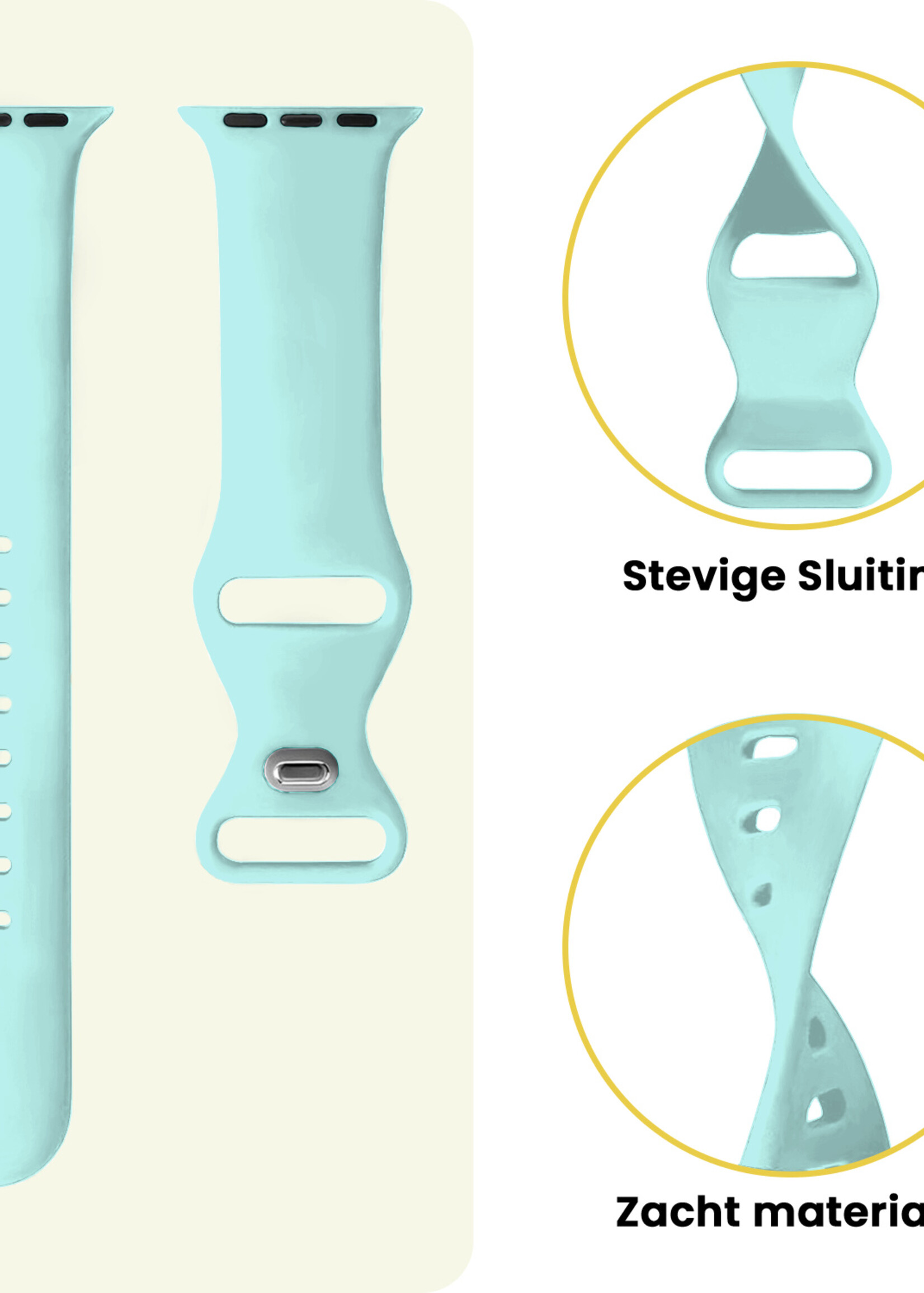 LUQ LUQ Apple Watch Bandje Siliconen Verstelbaar (42/44/45/46 mm) - Oud Roze