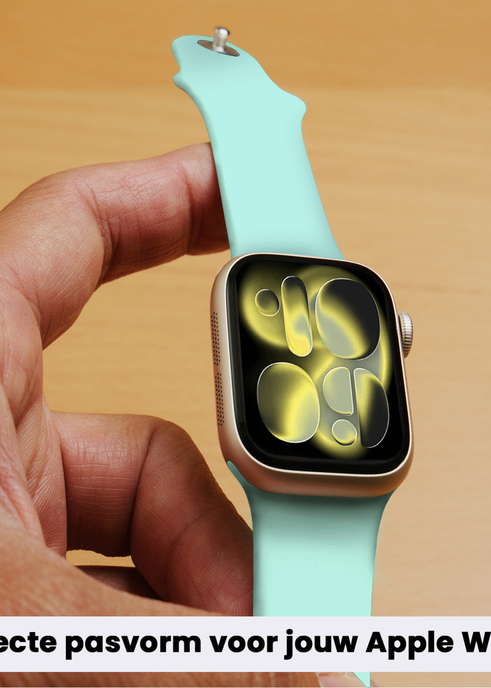 LUQ LUQ Apple Watch Bandje Siliconen Verstelbaar (42/44/45/46 mm) - Oud Roze