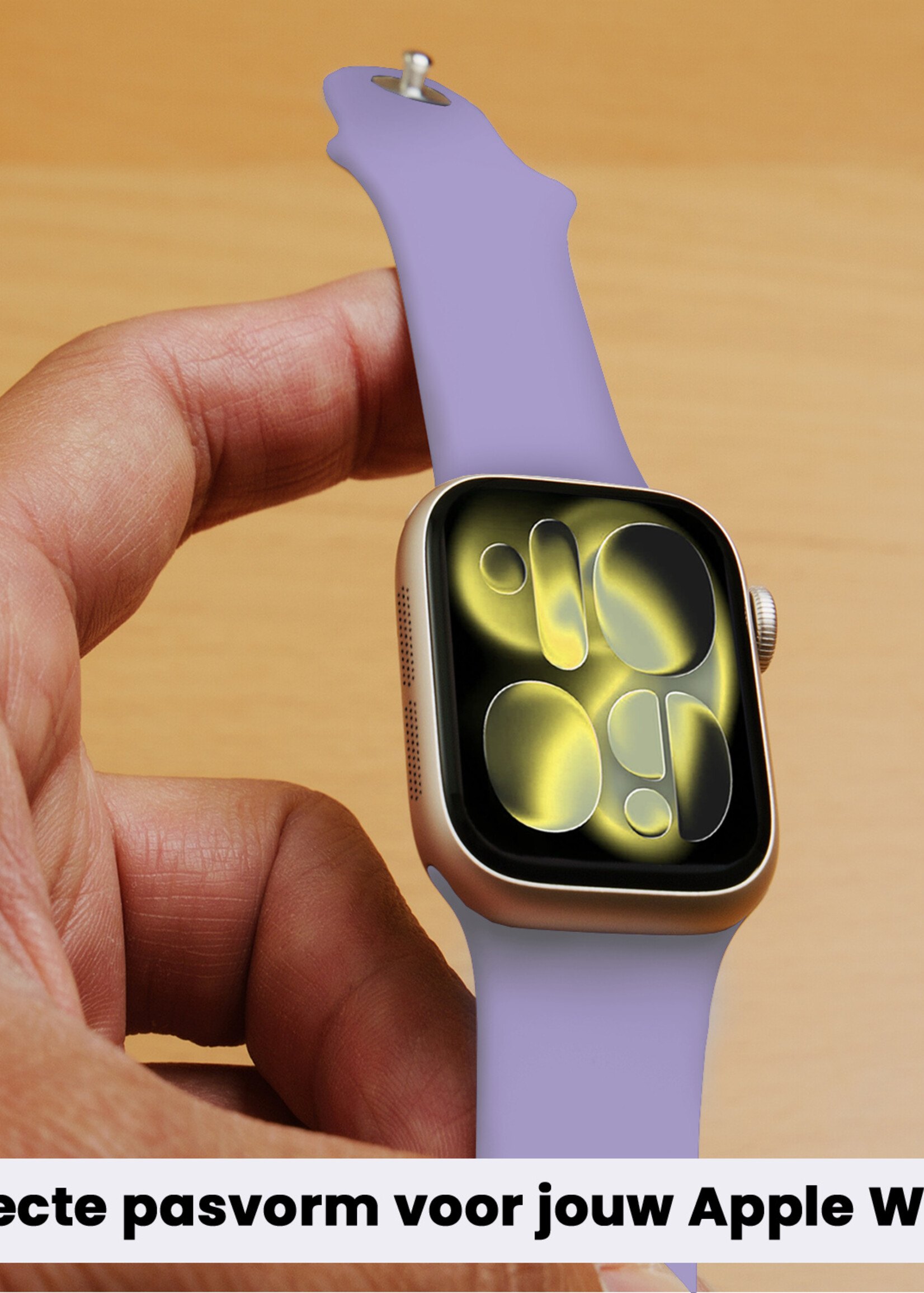 LUQ LUQ Apple Watch Bandje Siliconen Verstelbaar (42/44/45/46 mm) - Violet