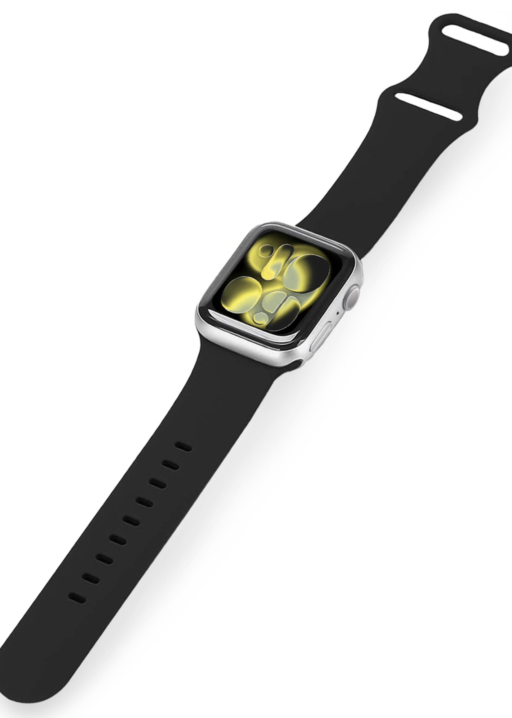 LUQ LUQ Apple Watch Bandje Siliconen Verstelbaar (42/44/45/46 mm) - Zwart