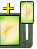 LUQ LUQ Samsung Galaxy Tab A11 Kinderhoes Met Screenprotector - Donkergroen