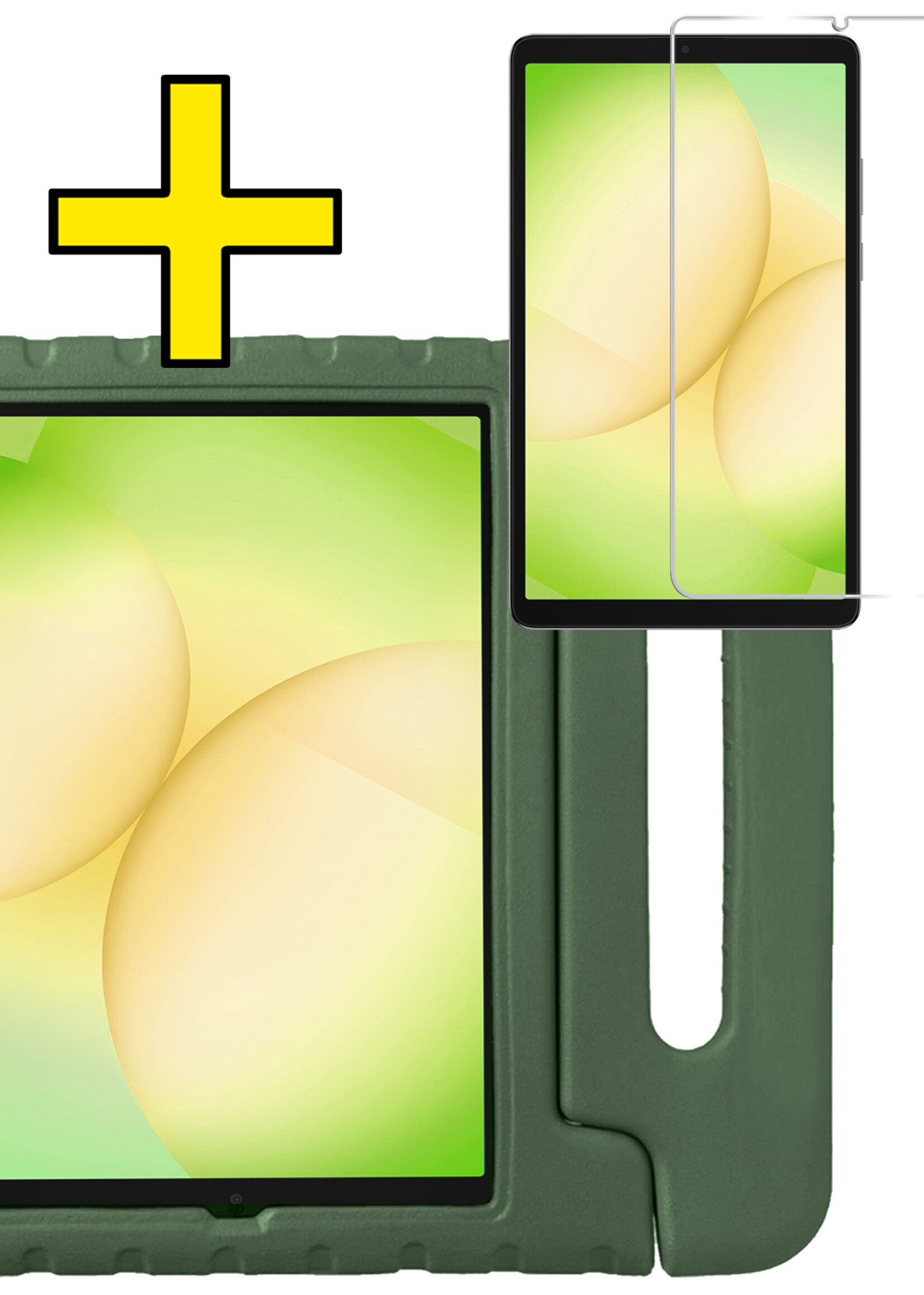 LUQ LUQ Samsung Galaxy Tab A11 Kinderhoes Met Screenprotector - Donkergroen