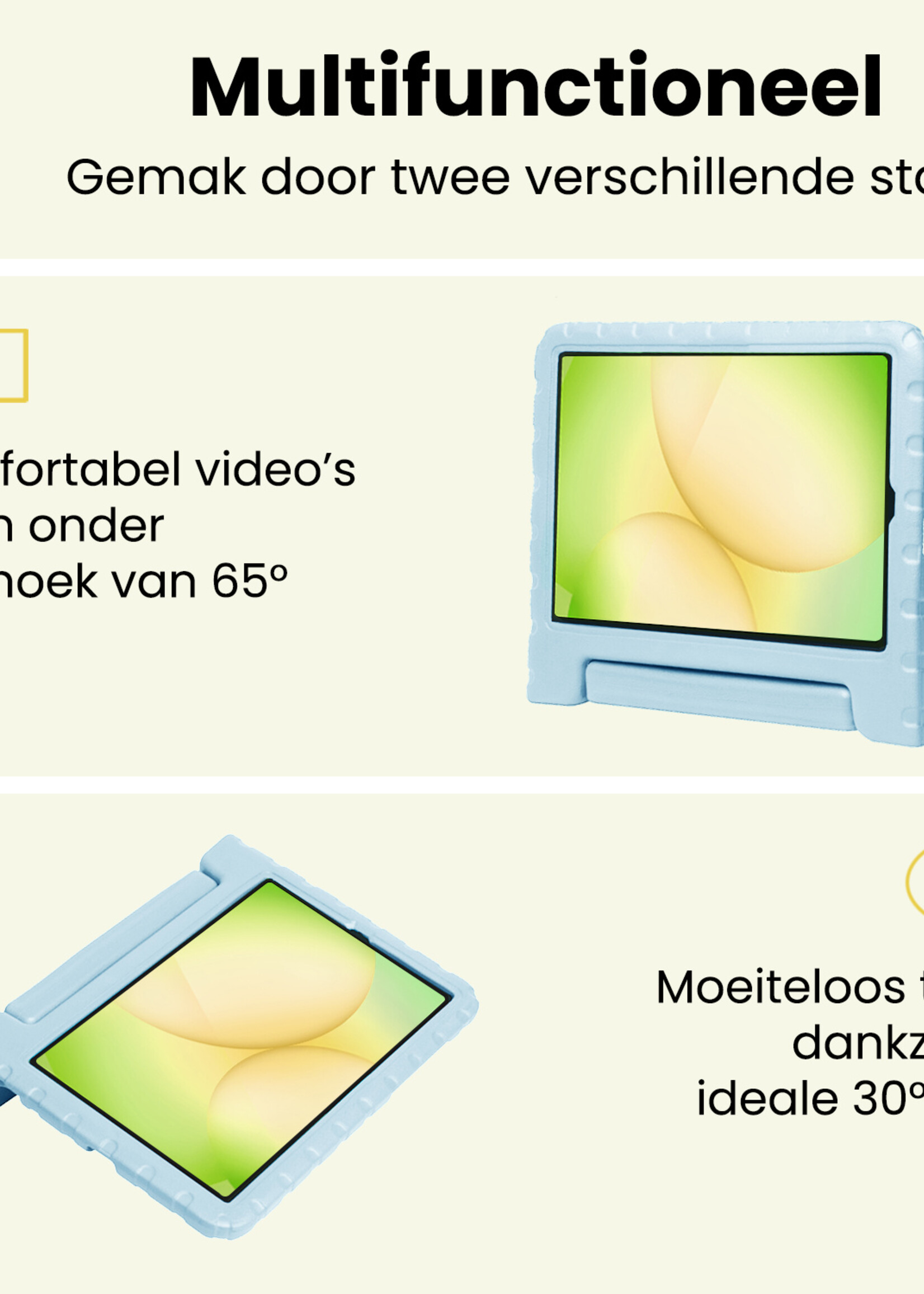 LUQ LUQ Samsung Galaxy Tab A11 Kinderhoes Met Screenprotector - Sky