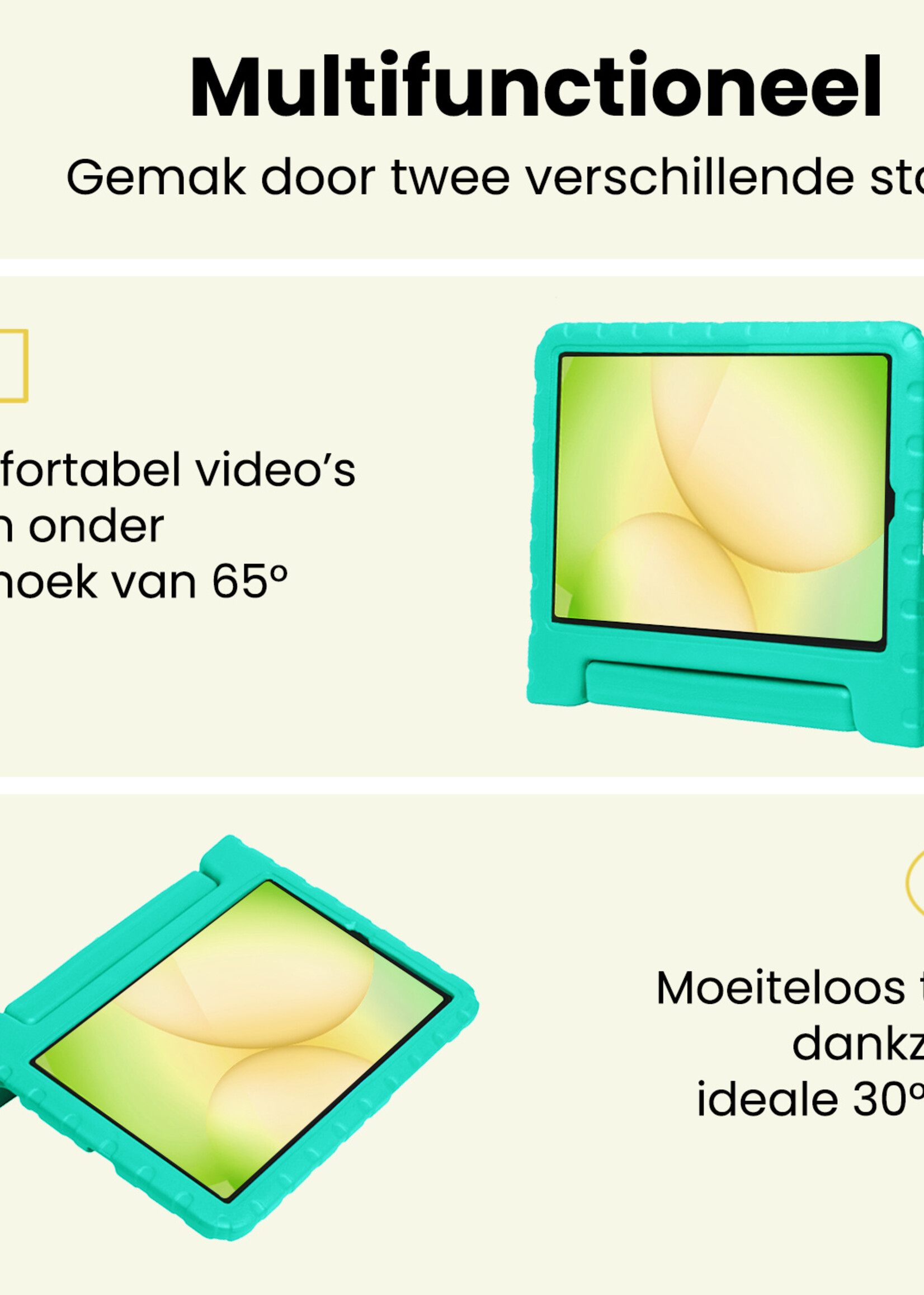 LUQ LUQ Samsung Galaxy Tab A11 Kinderhoes Met Screenprotector - Turquoise