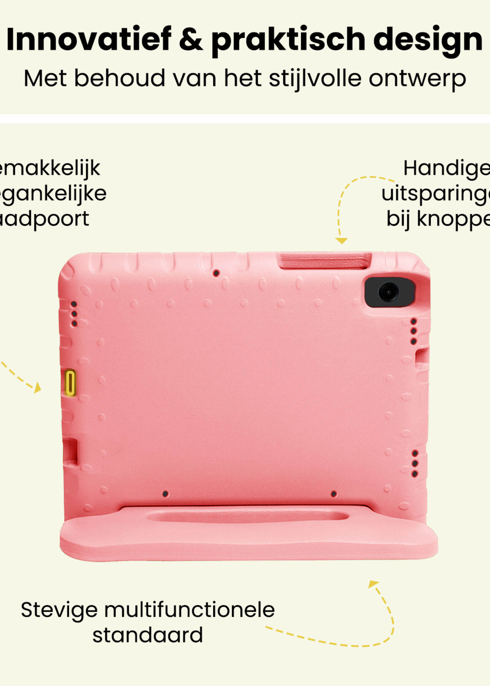 LUQ LUQ Samsung Galaxy Tab A11 Kinderhoes Met Screenprotector - Zalm