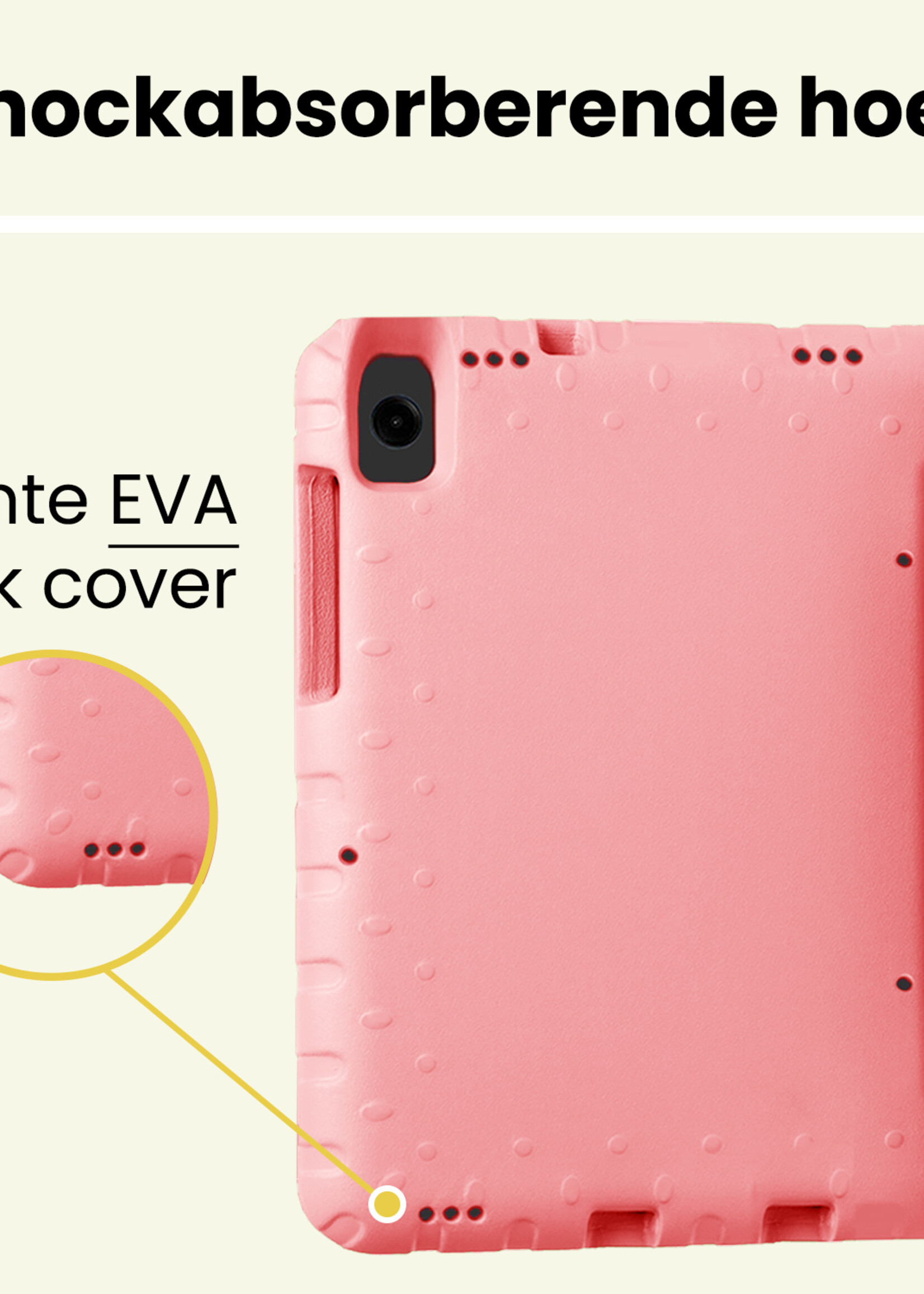 LUQ LUQ Samsung Galaxy Tab A11 Kinderhoes Met Screenprotector - Zalm