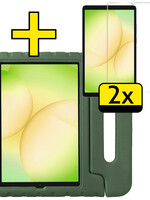 LUQ LUQ Samsung Galaxy Tab A11 Kinderhoes Met 2x Screenprotector - Donkergroen