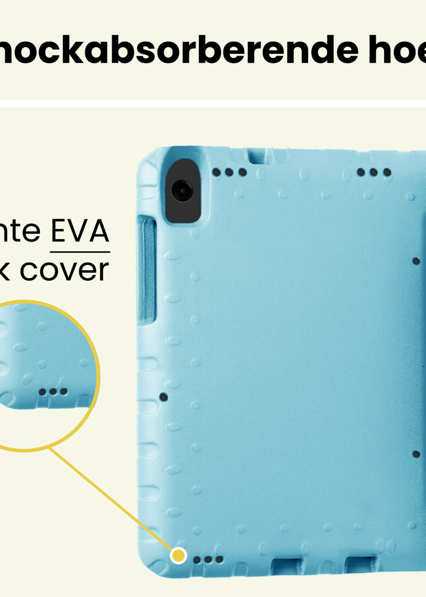 LUQ LUQ Samsung Galaxy Tab A11 Kinderhoes Met 2x Screenprotector - Sky