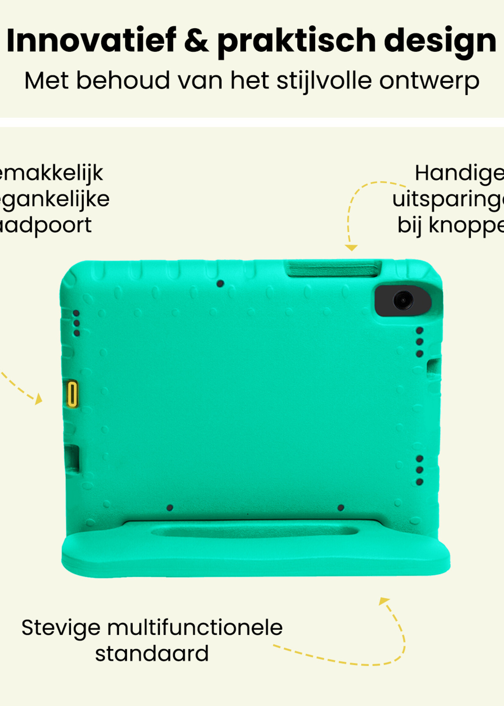 LUQ LUQ Samsung Galaxy Tab A11 Kinderhoes Met 2x Screenprotector - Turquoise
