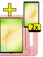 LUQ LUQ Samsung Galaxy Tab A11 Kinderhoes Met 2x Screenprotector - Zalm