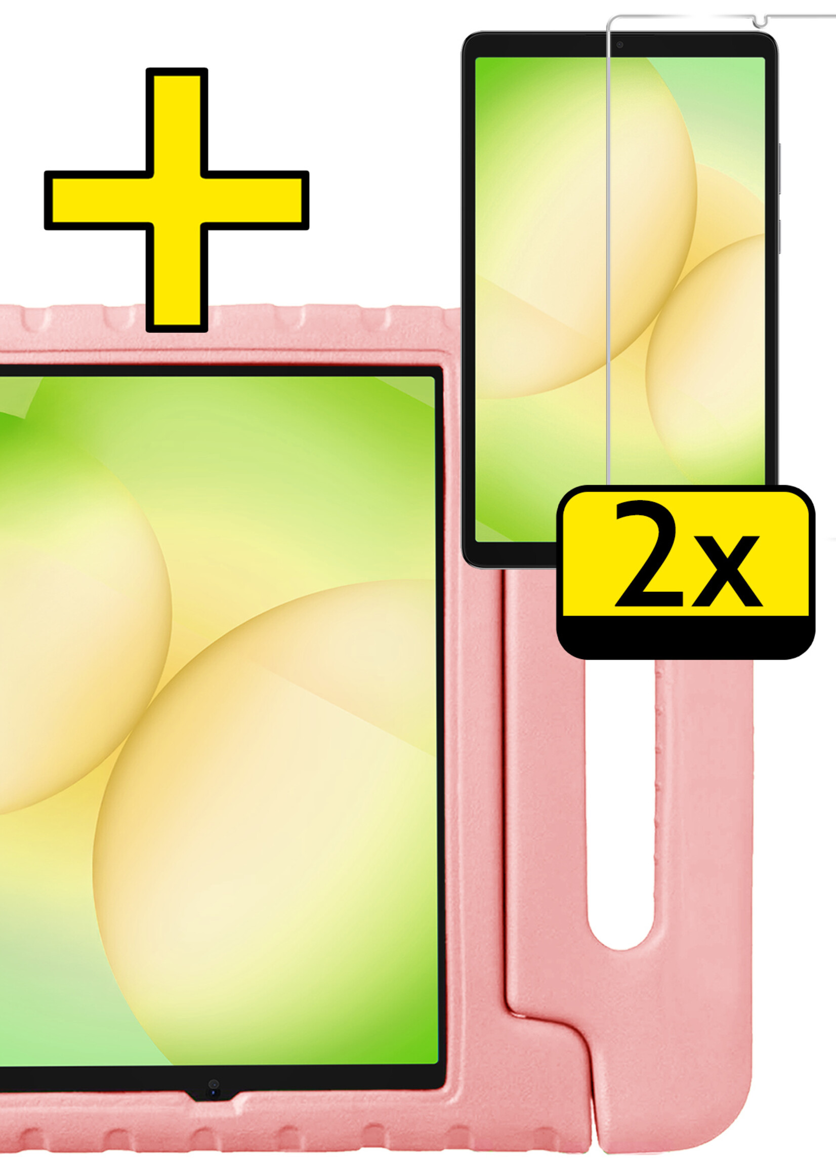 LUQ LUQ Samsung Galaxy Tab A11 Kinderhoes Met 2x Screenprotector - Zalm