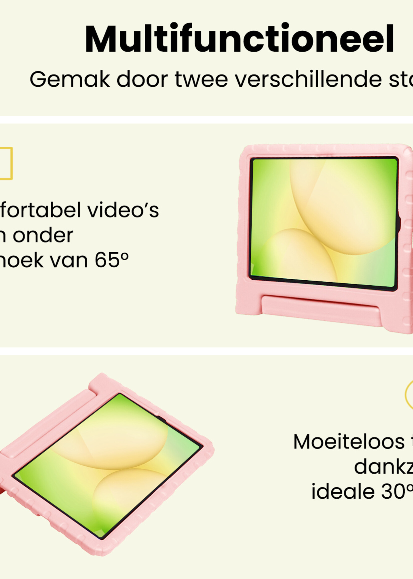 LUQ LUQ Samsung Galaxy Tab A11 Kinderhoes Met 2x Screenprotector - Zalm