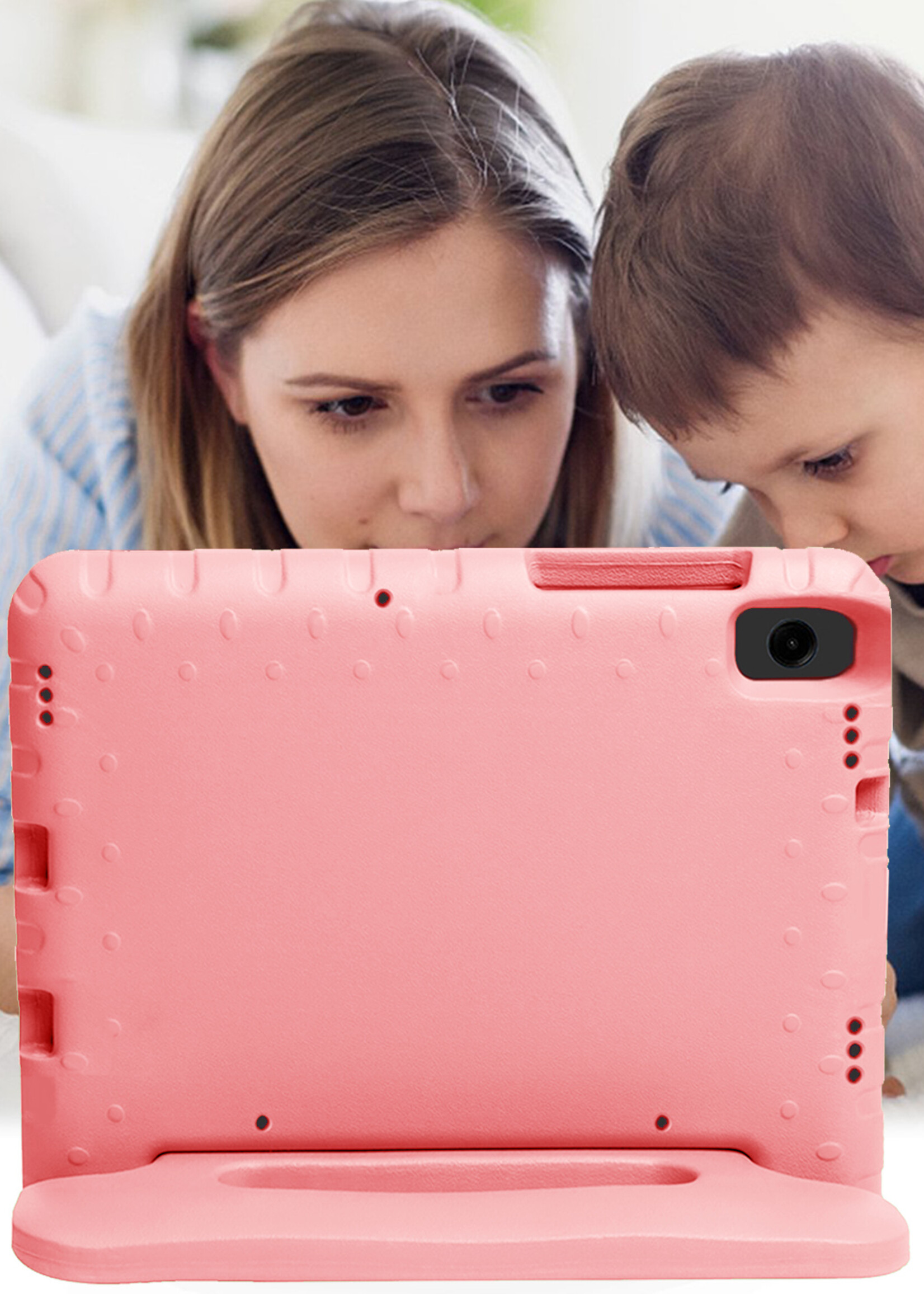 LUQ LUQ Samsung Galaxy Tab A11 Kinderhoes Met 2x Screenprotector - Zalm