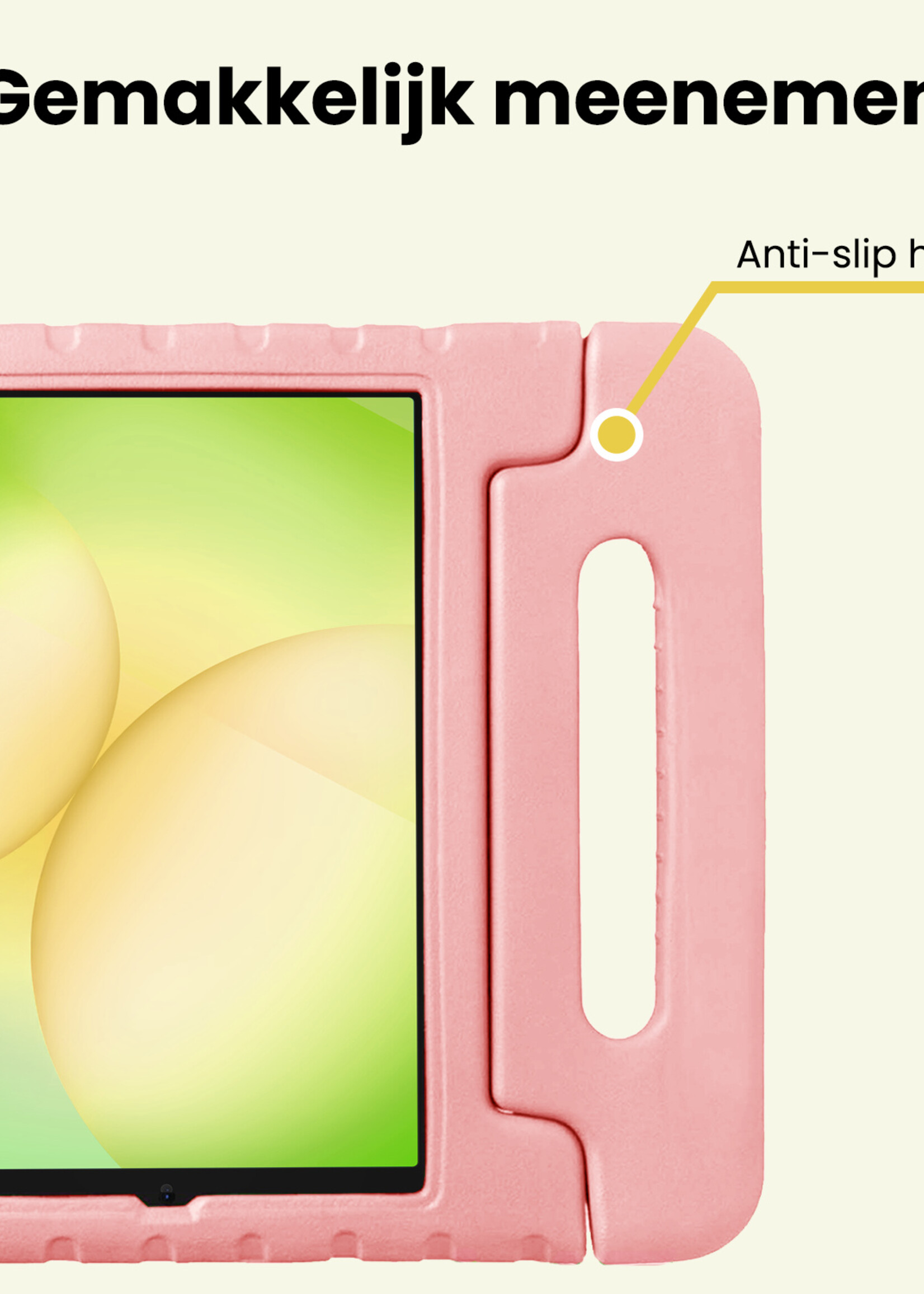 LUQ LUQ Samsung Galaxy Tab A11 Kinderhoes Met 2x Screenprotector - Zalm