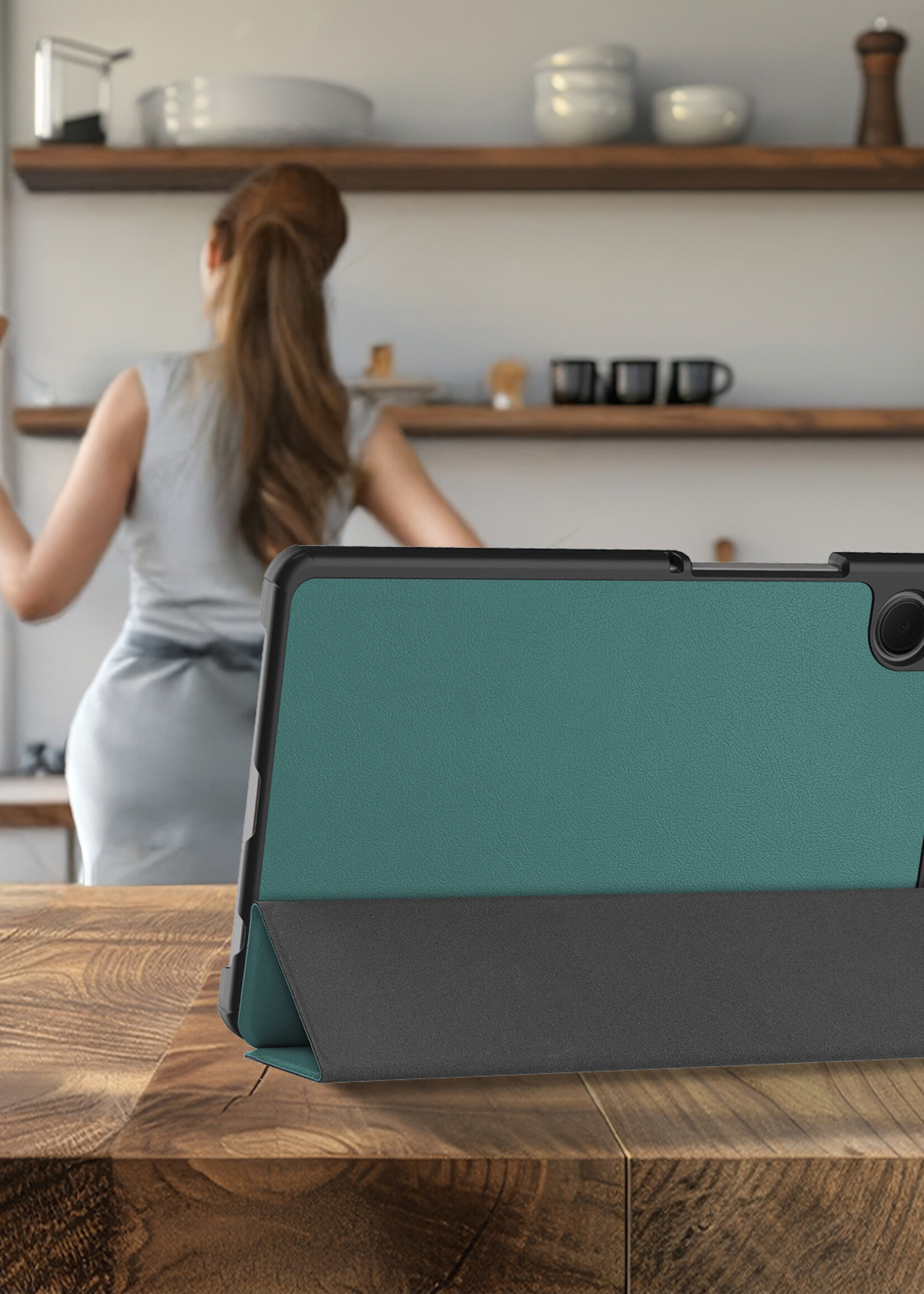 LUQ LUQ Samsung Galaxy Tab A11 Hoes - Donkergroen